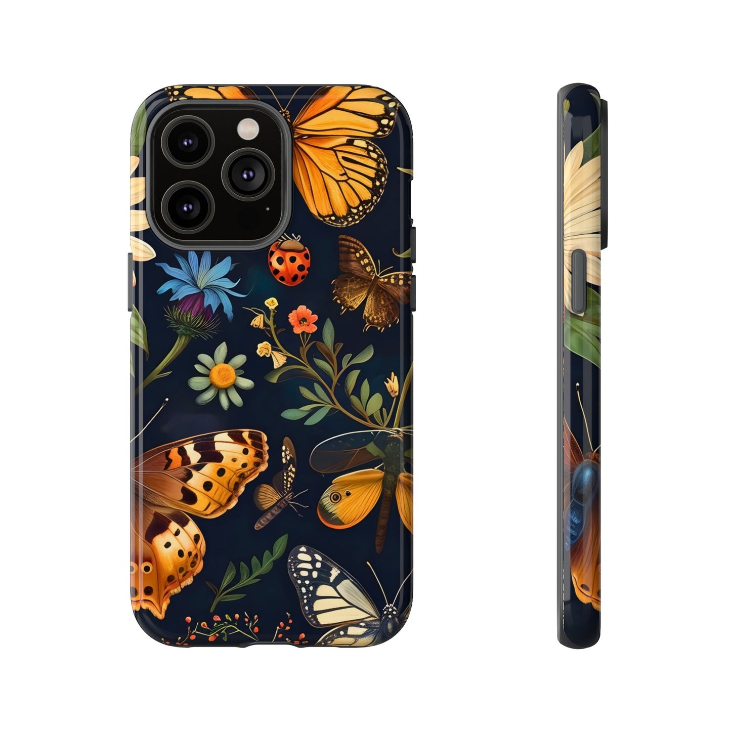 Nature-Inspired Phone Case | Floral Butterfly Design, Tough Phone Cover, Gift for Nature Lovers, Cute Butterfly Case, Home Decor