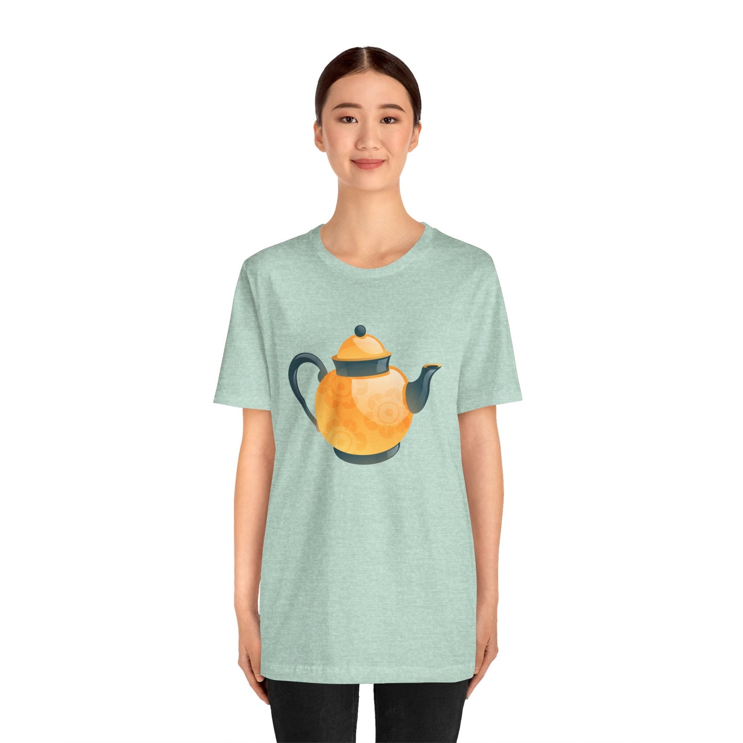 Unisex Jersey Short Sleeve Tee - Classic British Tea Kettle - Timeless Elegance in Tea Time