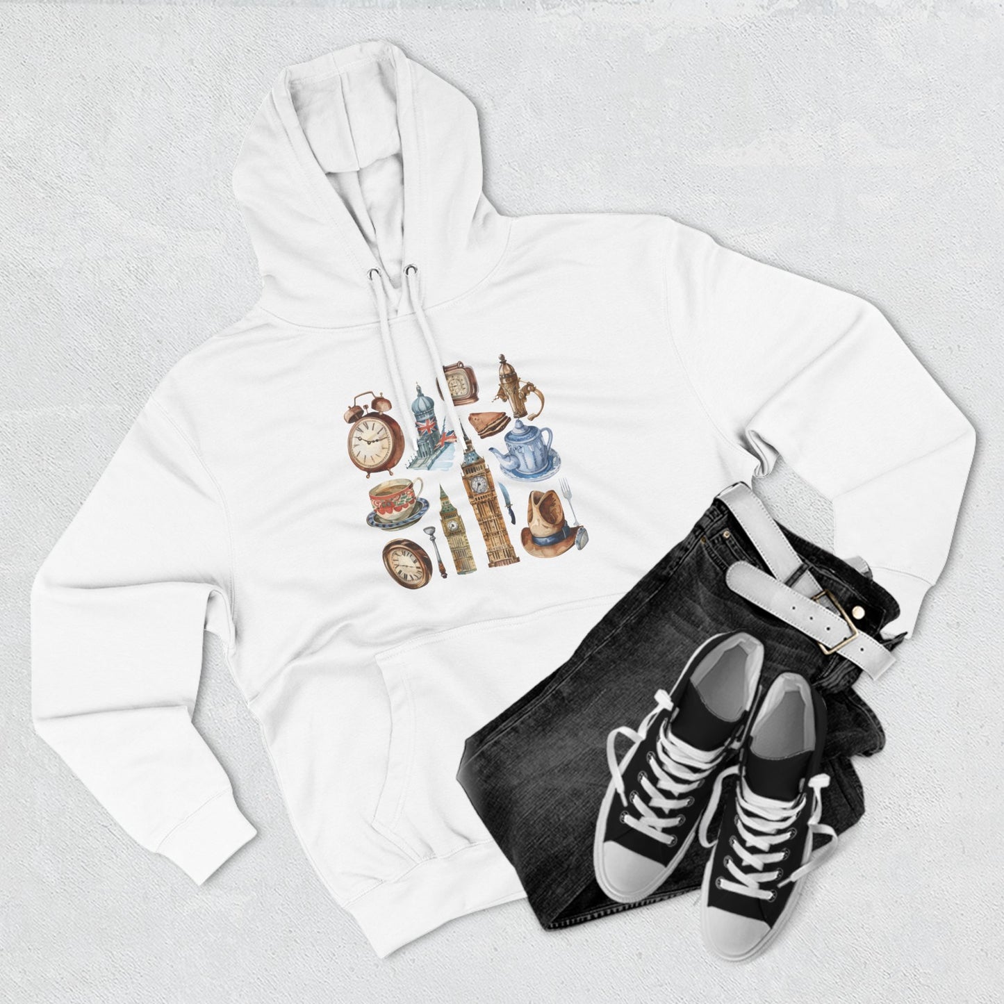 Vintage England Iconic Three-Panel Fleece Hoodie