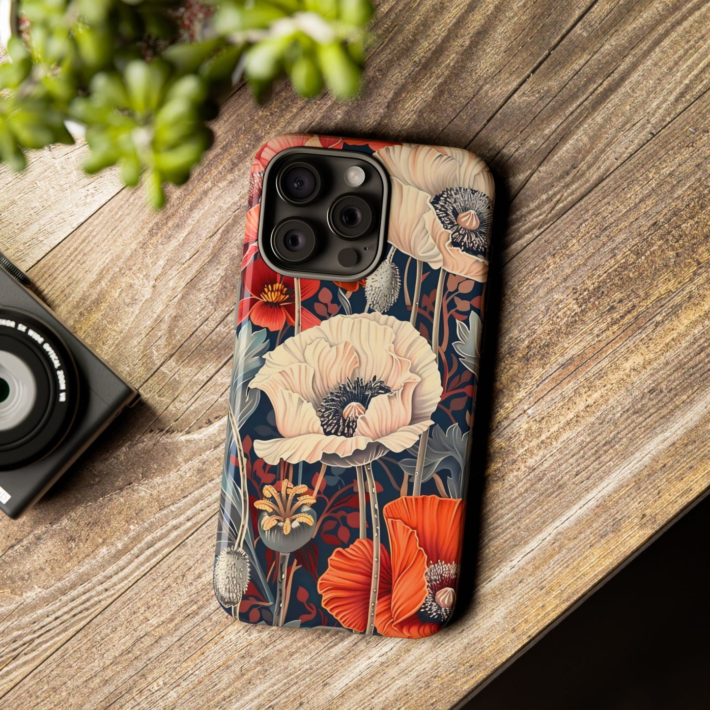 Floral iPhone Case, Tough Phone Cover, Artistic Protection, Flower Design, Unique Gift for Her, Phone Accessory, Trendy Tech
