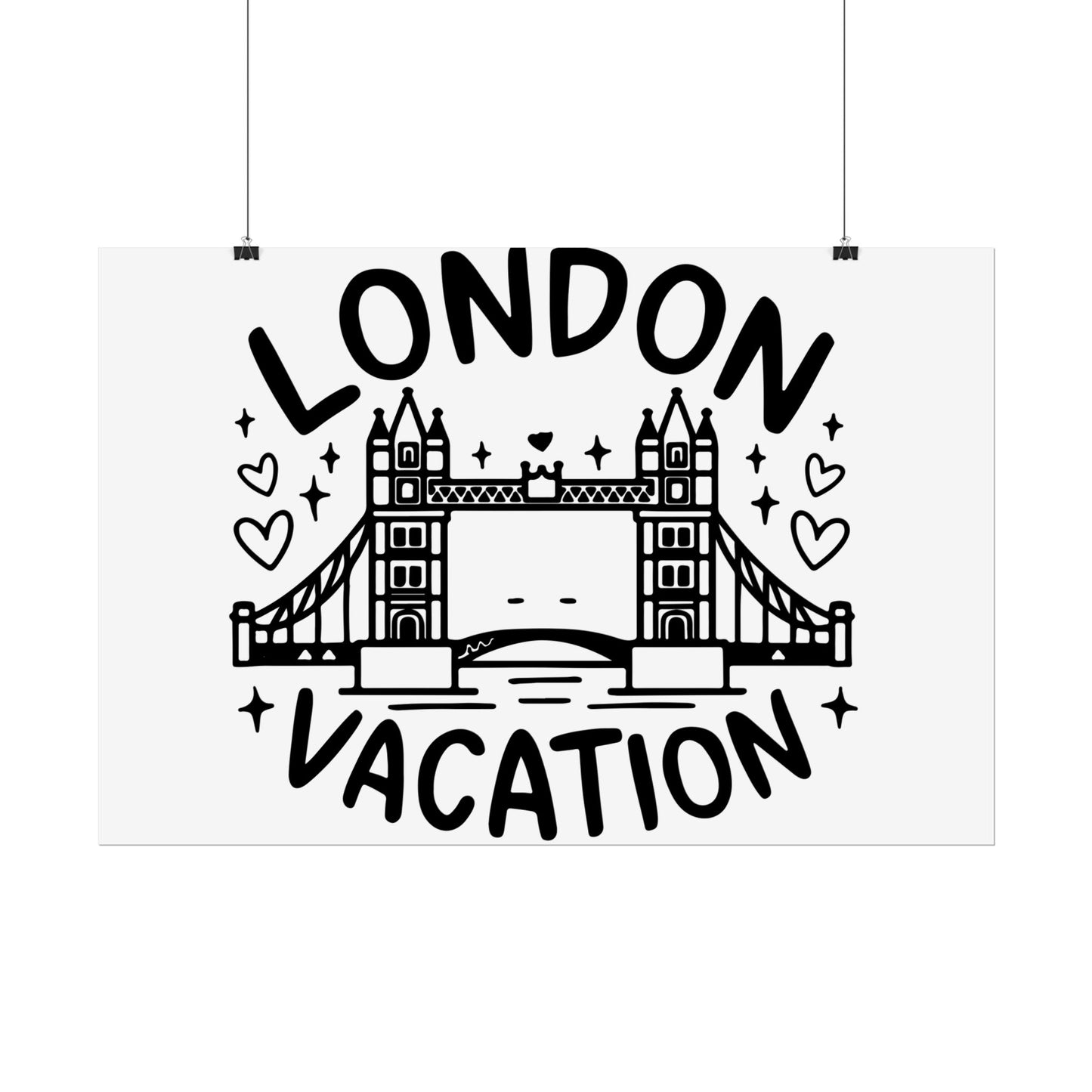 London Vacation Rolled Poster - Travel Decor for Home, Wall Art Print, Gift for Travelers, London Artwork, Holiday Gift Idea