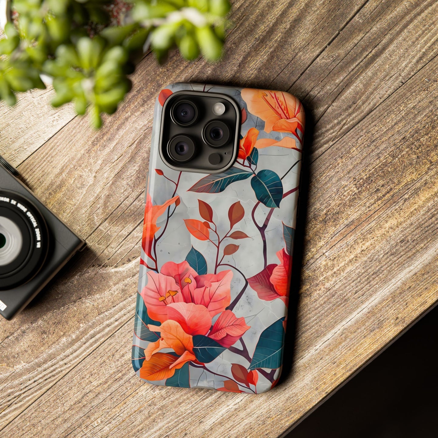 Floral Phone Case, Tough Cases, Flower Power, Gift for Her, Decorative Phone Cover, Trendy Accessories, Everyday Style