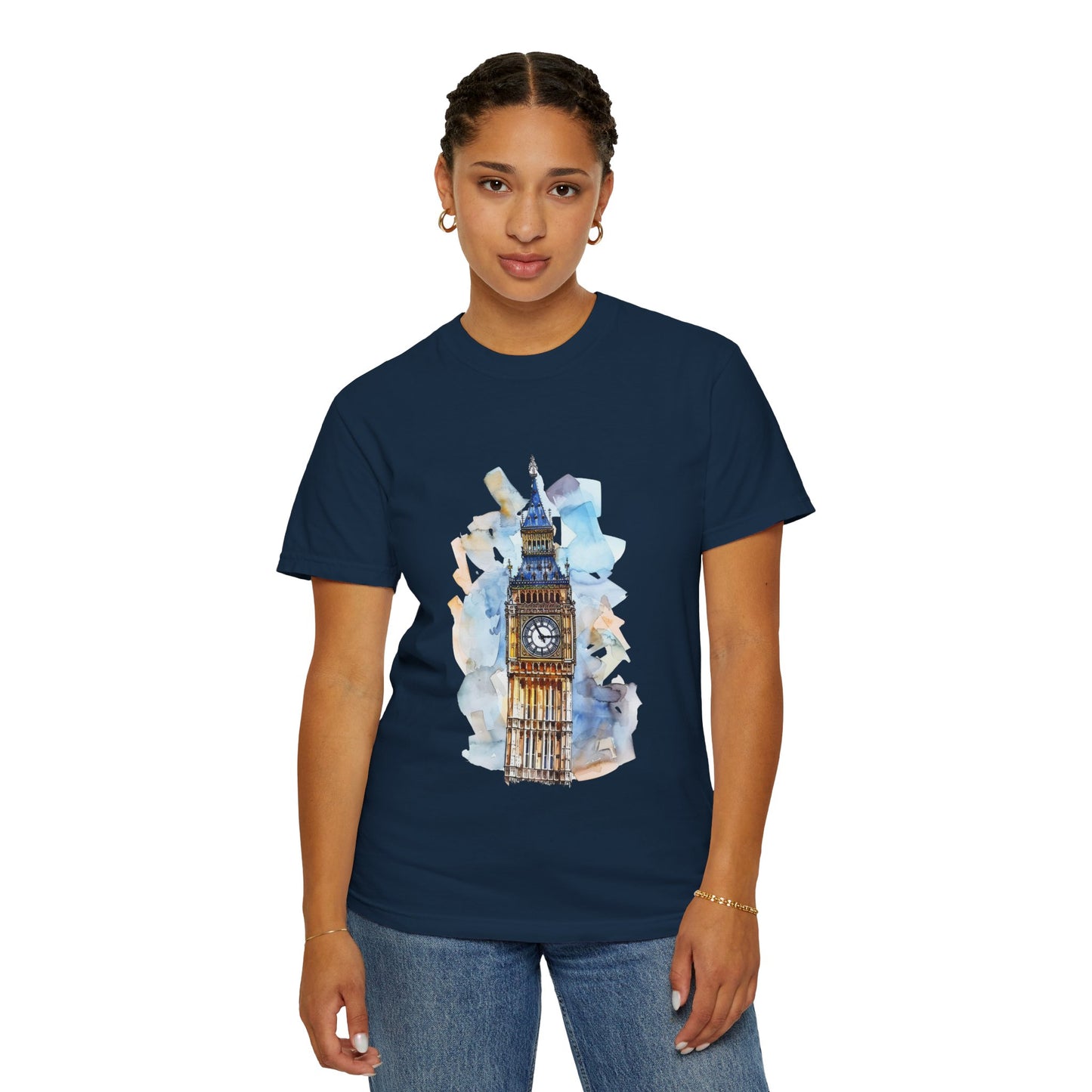 Unisex Garment-Dyed T-shirt - Iconic Big Ben Clock Tower Design