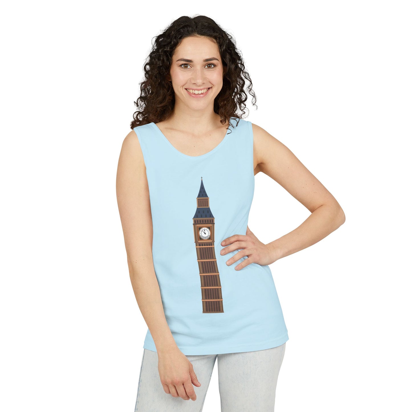 Unisex Garment-Dyed Tank Top - Historic Big Ben England Tower Artwork
