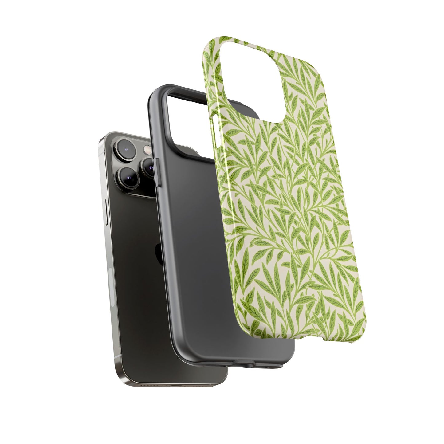 Green Leaf iPhone Case, Tough Cases, Botanical Phone Protection, Eco-Friendly Cover, Nature Lover Gift, Trendy Cell Phone Accessory
