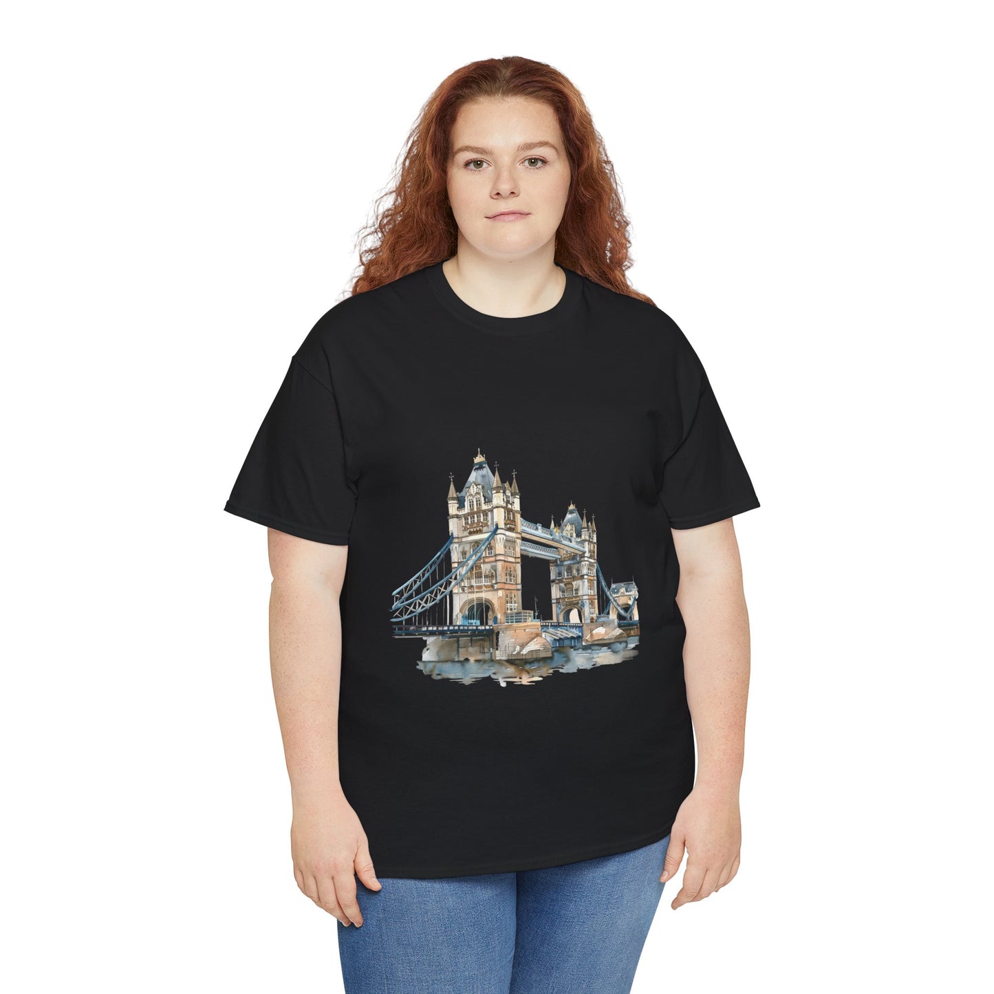 Unisex Heavy Cotton Tee - London Bridge - Iconic Landmark and Historical Beauty
