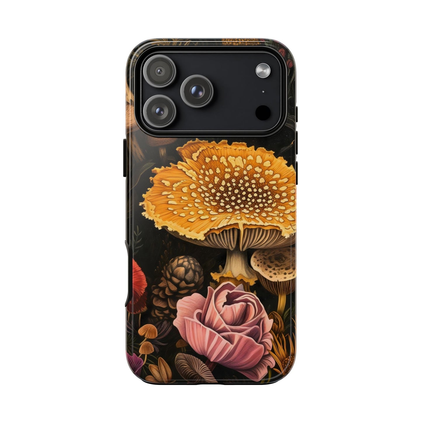 Floral Mushroom Phone Case, Tough Cases, Eco-Friendly, Nature Lover Gift, Floral Phone Cover, Stylish Phone Accessories