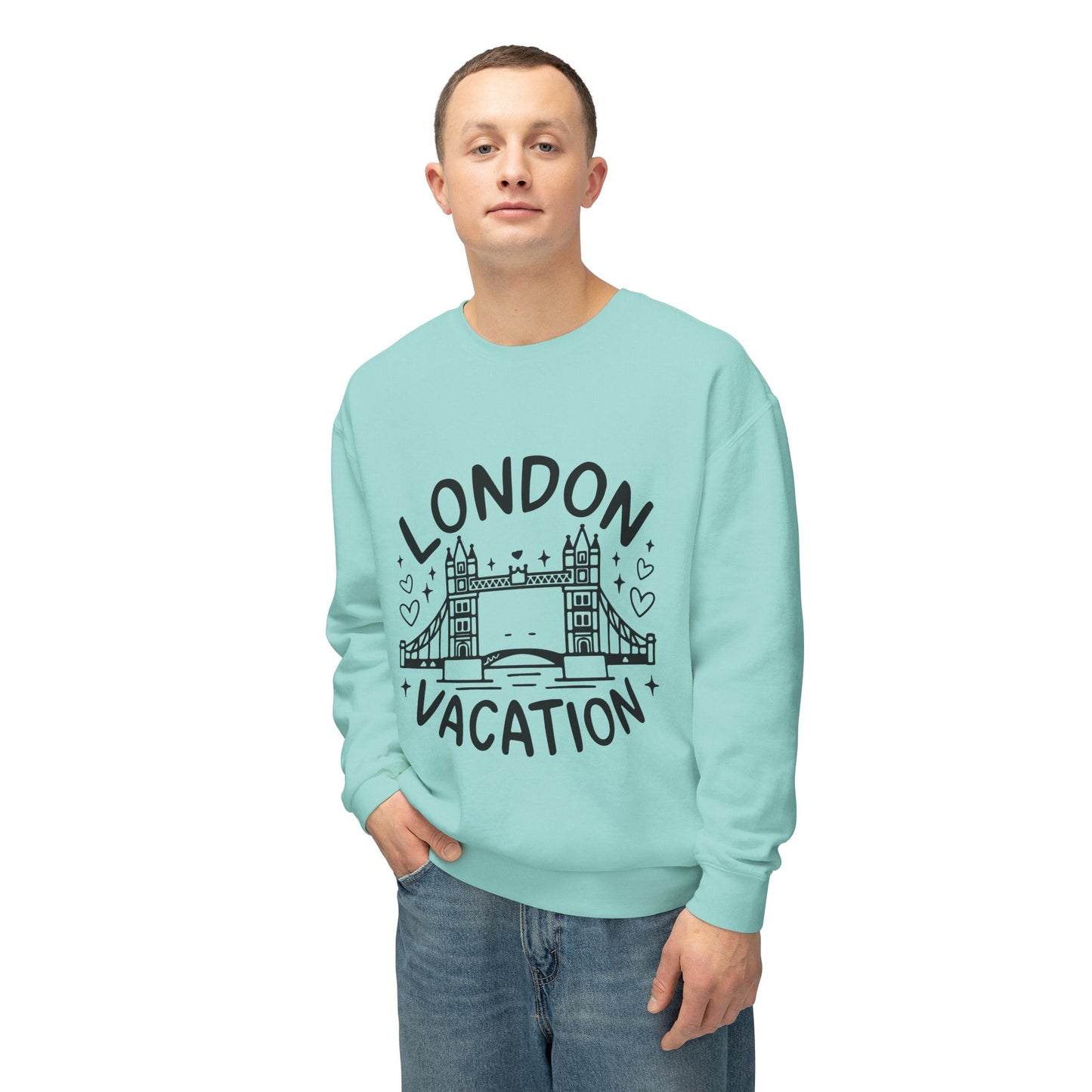 Unisex Lightweight Crewneck Sweatshirt - London's Vacation