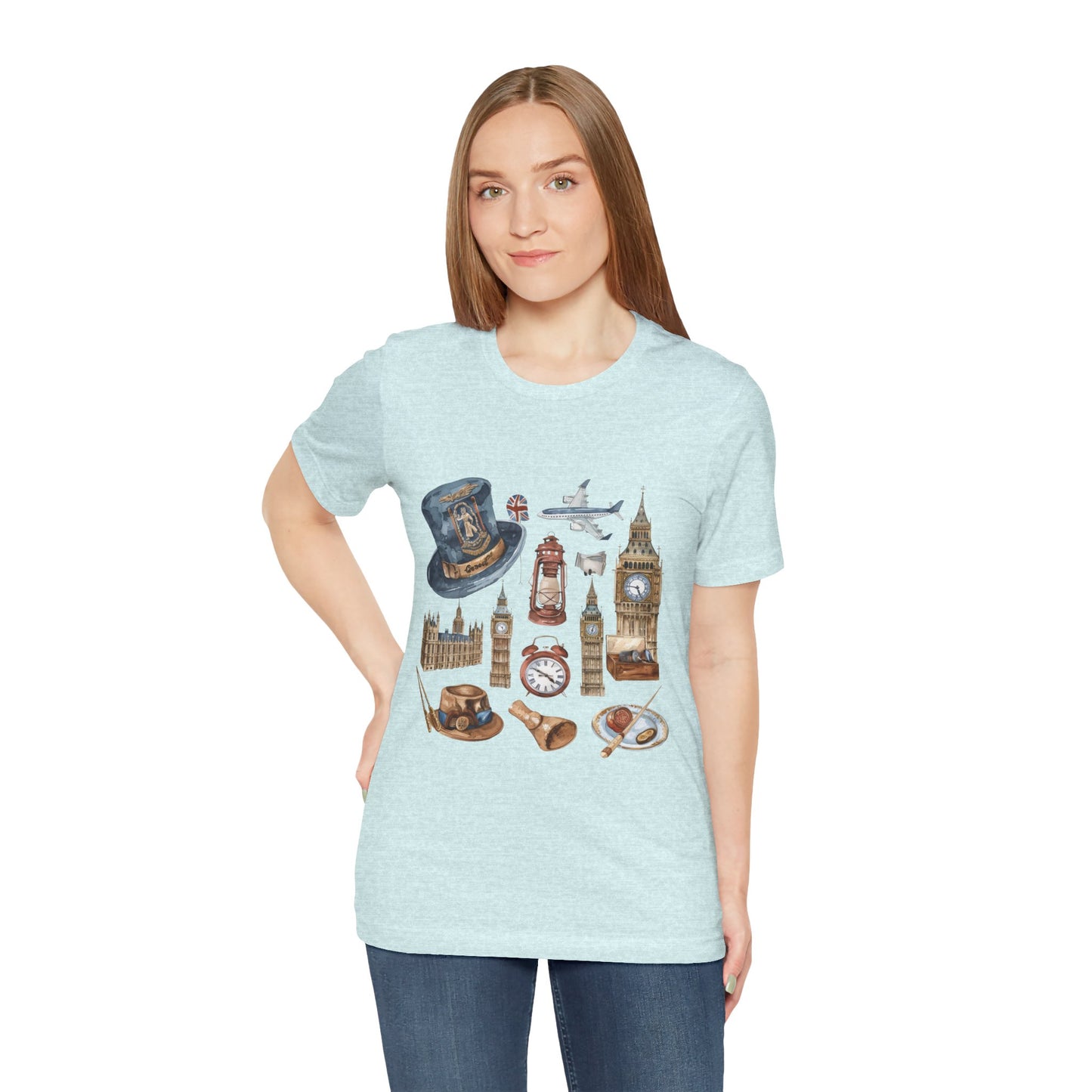 Unisex Jersey Short Sleeve Tee - Nostalgic England: Vintage Symbols & Icons