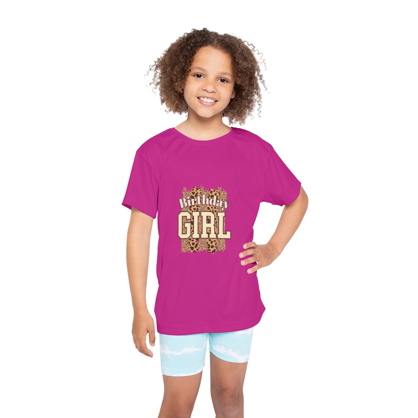 Sports Jersey - Retro Birthday Girl Animal Print PNG - Fun Pink Top for Celebrating Birthdays