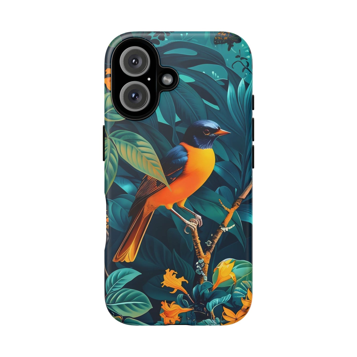 Tough Cases: Vibrant Bird Phone Case, Nature Lover Gift, Eco-Friendly Cover, Floral Design, Spring Decor