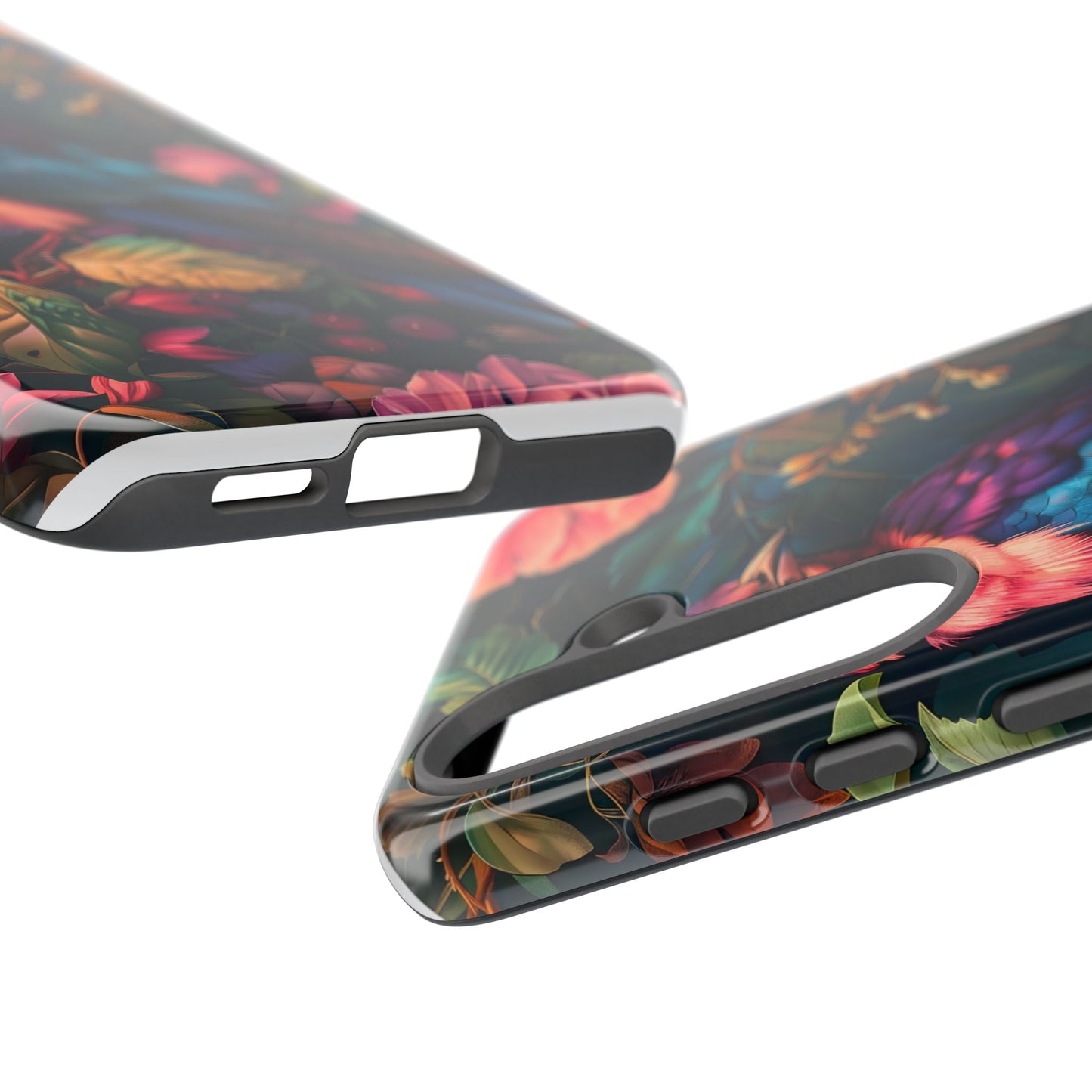 Tough Cases: Vibrant Tropical Bird Phone Case, Floral Smartphone Cover, Nature Lover Gift, Boho Phone Accessory, Cute Bird Case