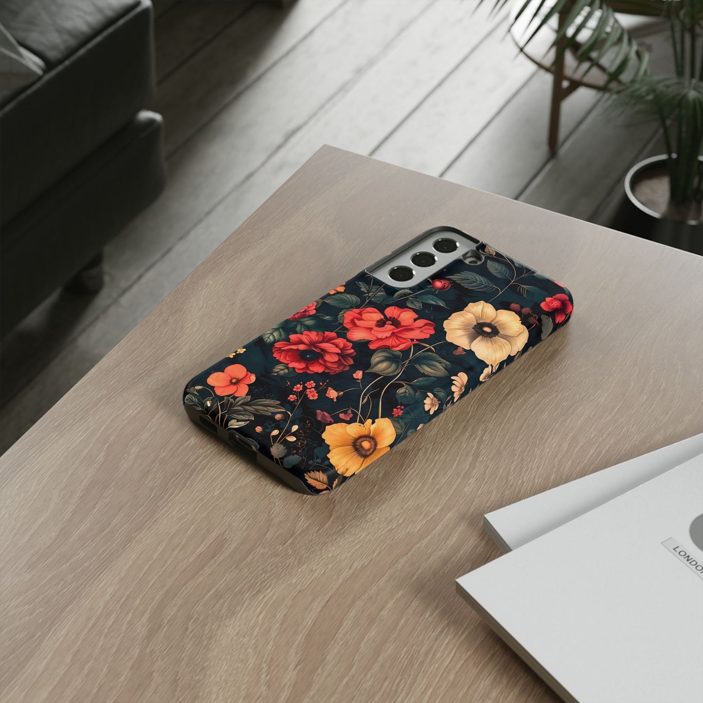 Floral Phone Case, Tough Cases, Flower Motif, Protective Cover, Gift for Her, Floral Design, Spring Accessory