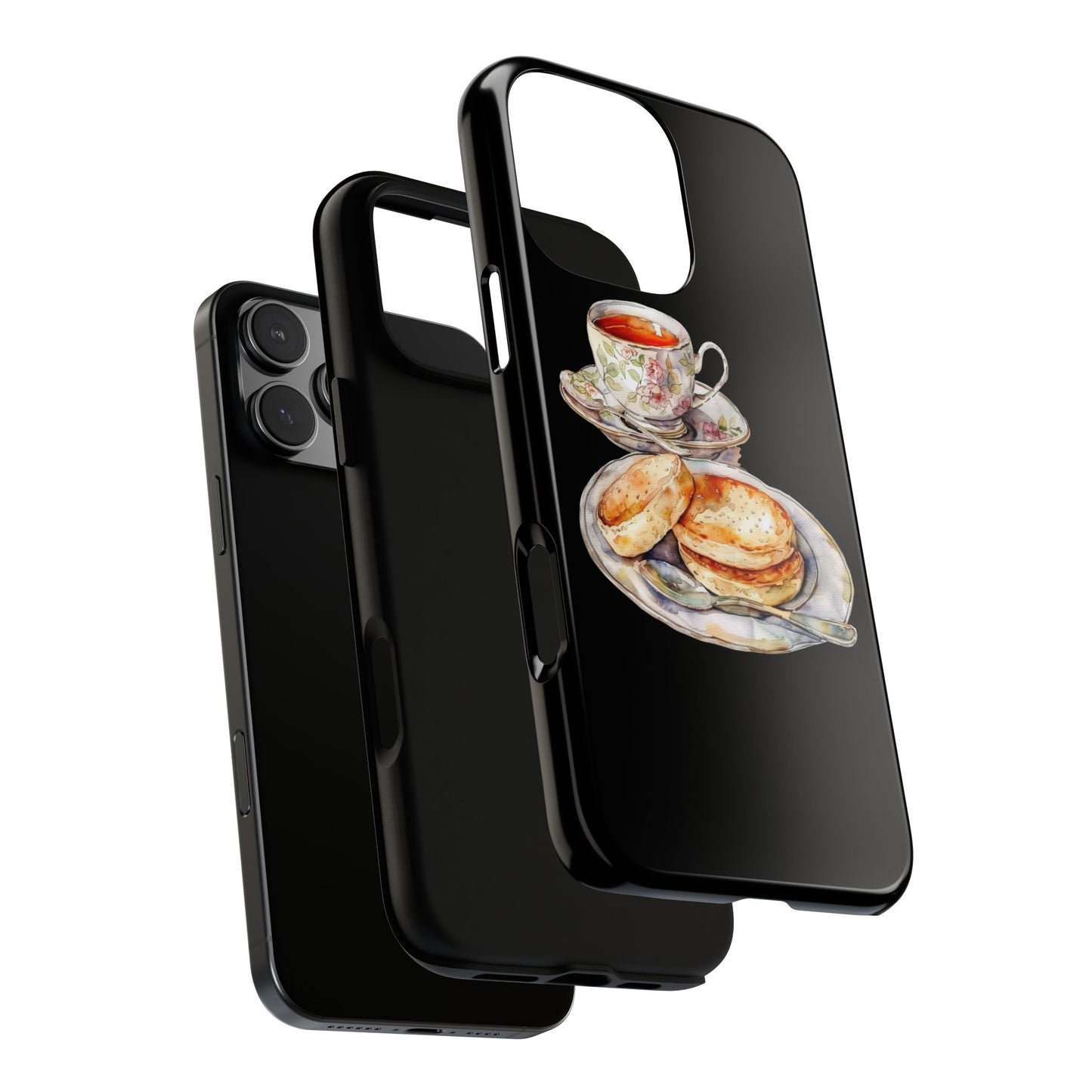 Tea Time Phone Case with Cookies Design, Cute Phone Cover, Gift for Tea Lovers, Kitchen Decor, Whimsical Style