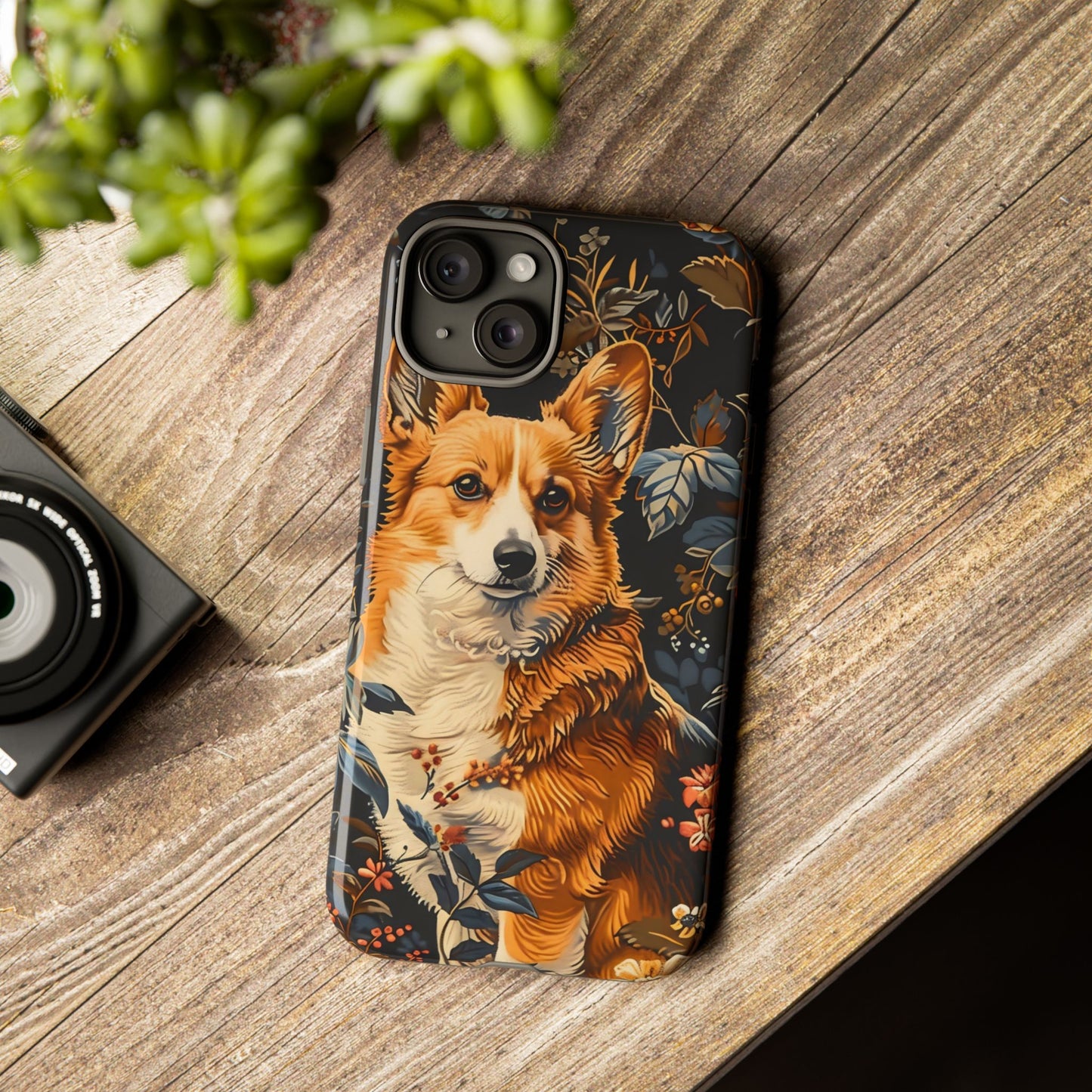 Corgi Floral Phone Case - Tough Cases for Dog Lovers, Cute Pet Accessories, Gift for Dog Owners, Floral Design, Personalized Tech Cover