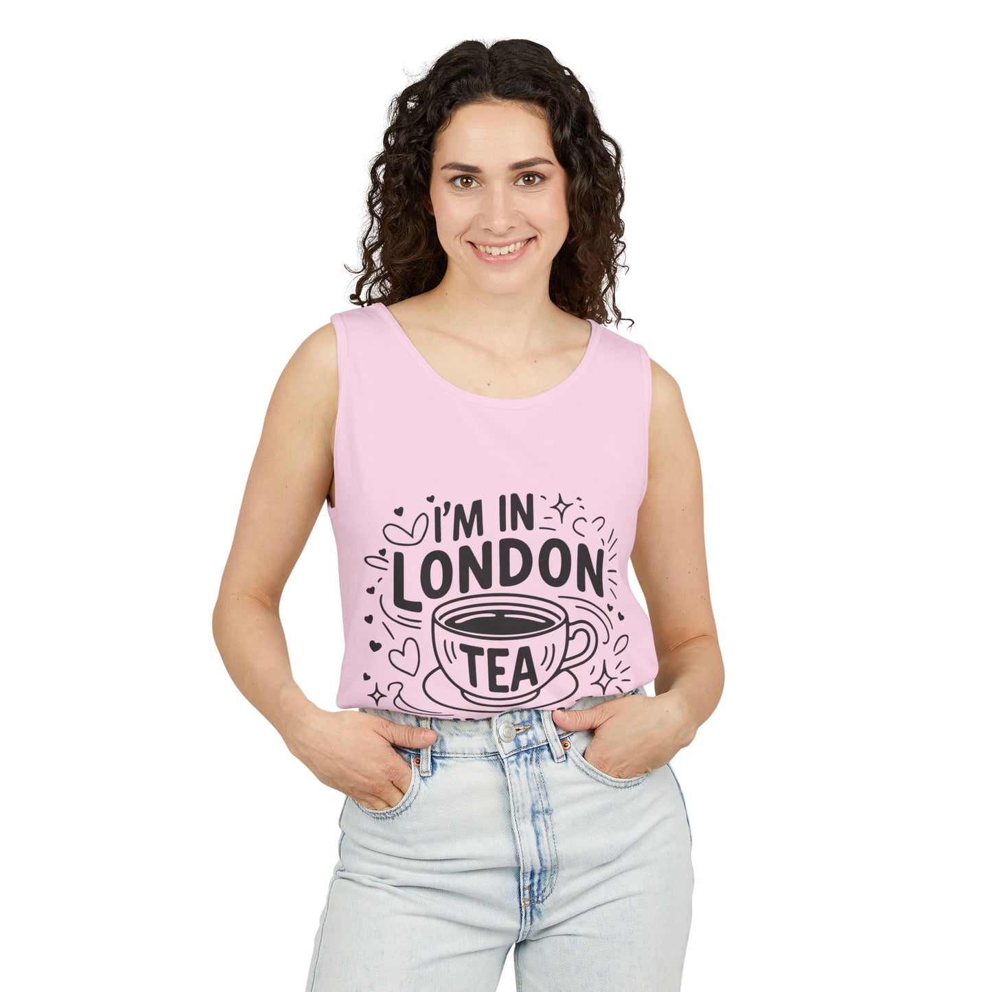 Unisex Garment-Dyed Tank Top - I'm in London Tea Anyone?