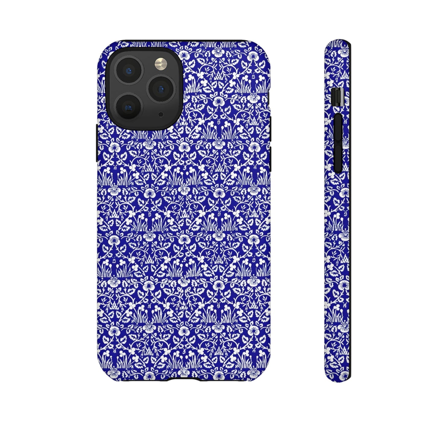 Elegant Floral Phone Case - Tough Cases, Blue Floral Design, Stylish Phone Accessory, Unique Gift, Modern Tech Protection