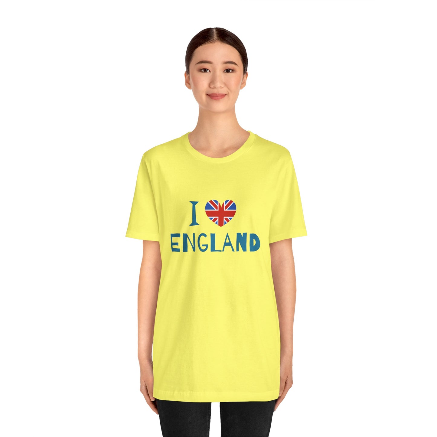 Unisex Jersey Short Sleeve Tee - I Love England - Union Jack Heart Design