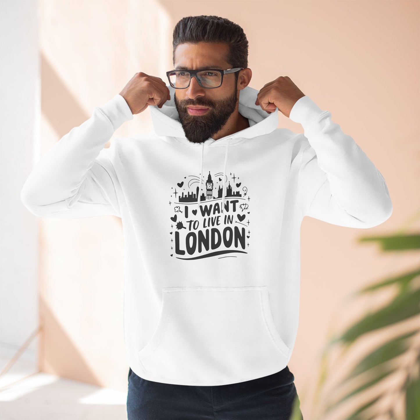 I want to Live in London Lightweight Three-Panel Fleece Hoodie
