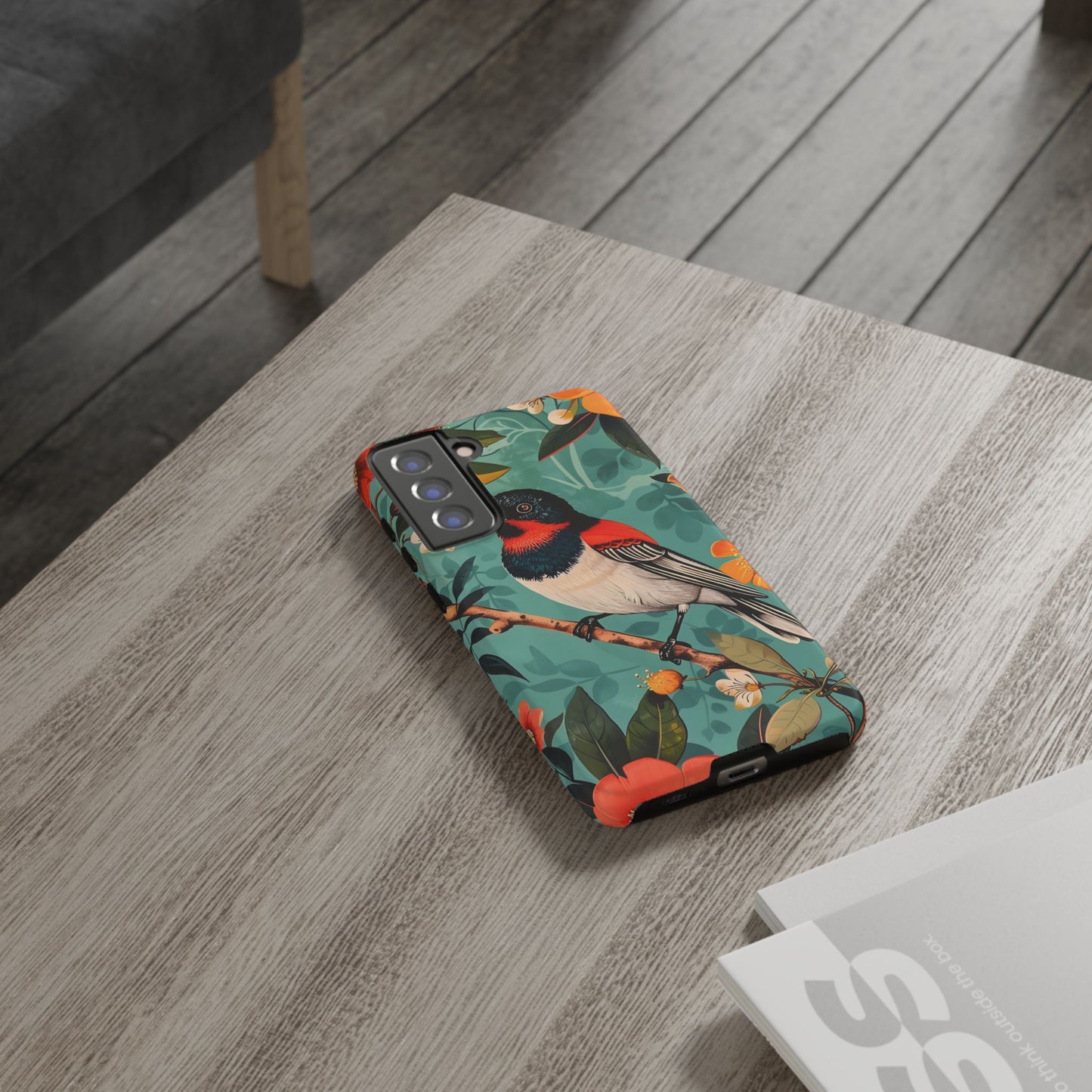 Tough Cases - Floral Bird Phone Case, Colorful Phone Cover, Nature Lover's Gift, Stylish Phone Accessory, Unique Gift Idea