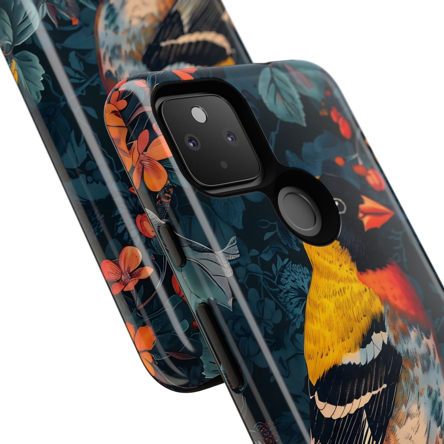 Vibrant Bird Phone Case - Tough Cases, Nature Lover Gift, Floral Design, Eco-Friendly Accessory, Stylish Mobile Protection