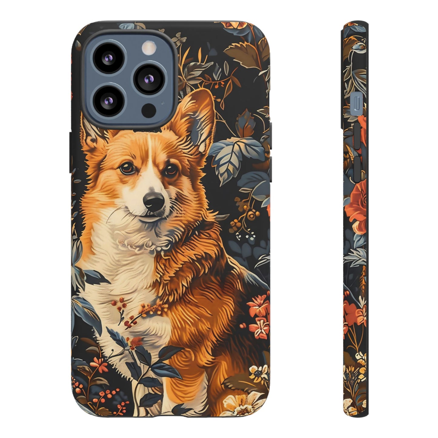 Corgi Floral Phone Case - Tough Cases for Dog Lovers, Cute Pet Accessories, Gift for Dog Owners, Floral Design, Personalized Tech Cover