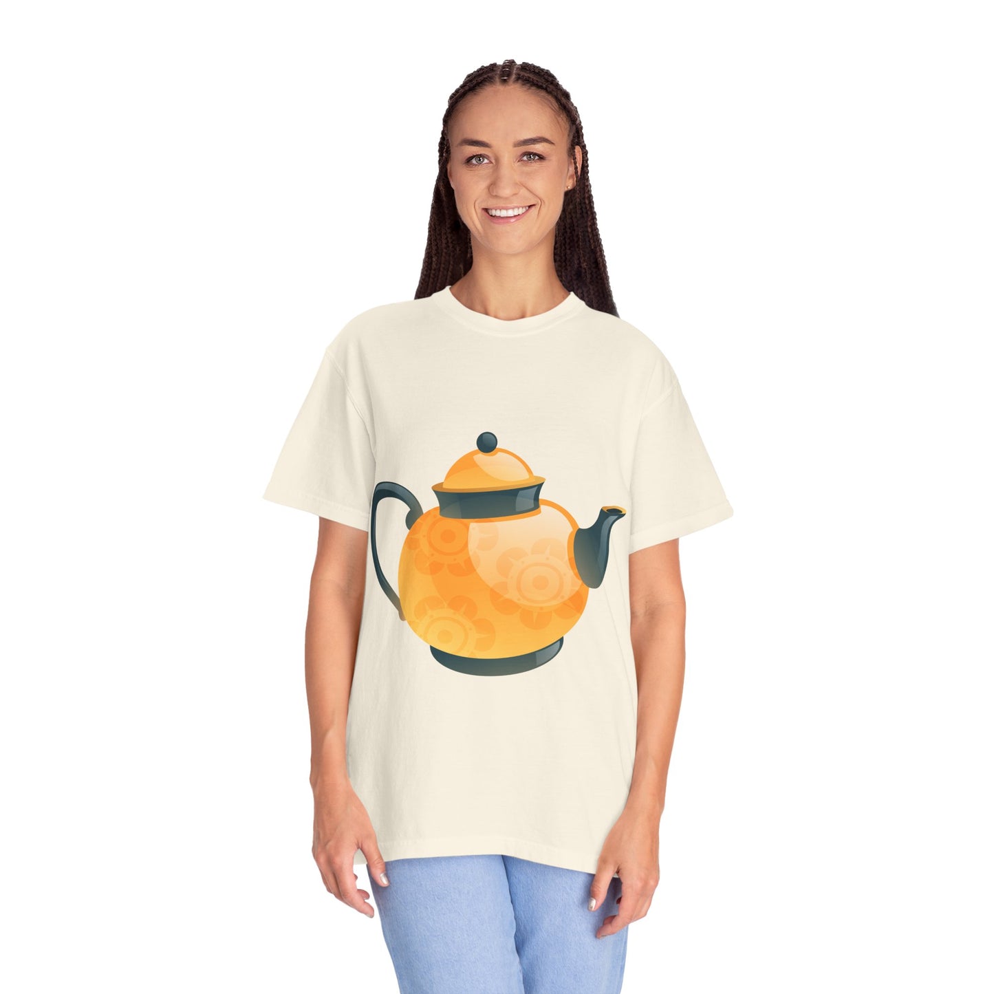 Unisex Garment-Dyed T-shirt - Classic British Tea Kettle - Timeless Elegance in Tea Time
