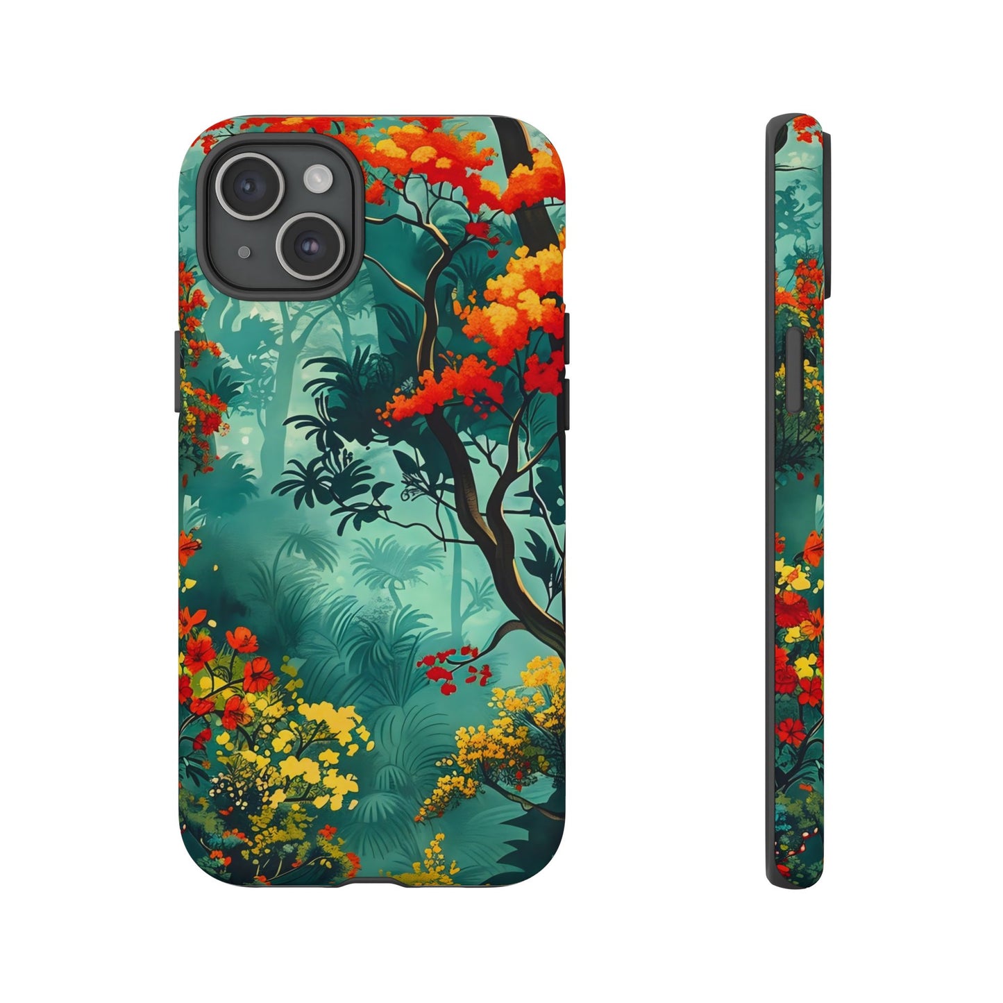 Tough Cases - Vibrant Forest Phone Case, Nature Lover Gift, Outdoor Adventure Accessory, Eco-Friendly Tech Cover, Floral Protection Skin