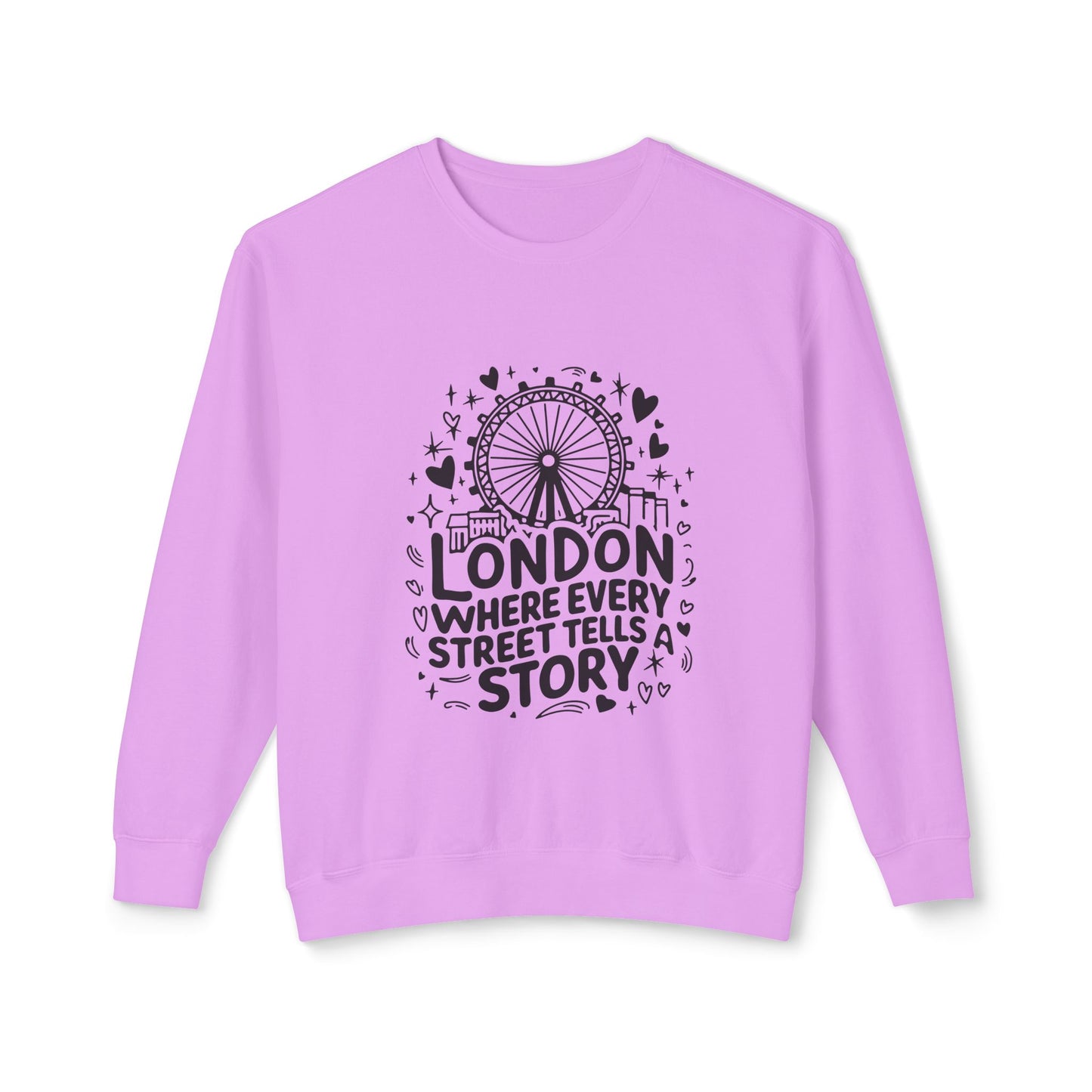 Unisex Lightweight Crewneck Sweatshirt - London's Nostalgic Streets