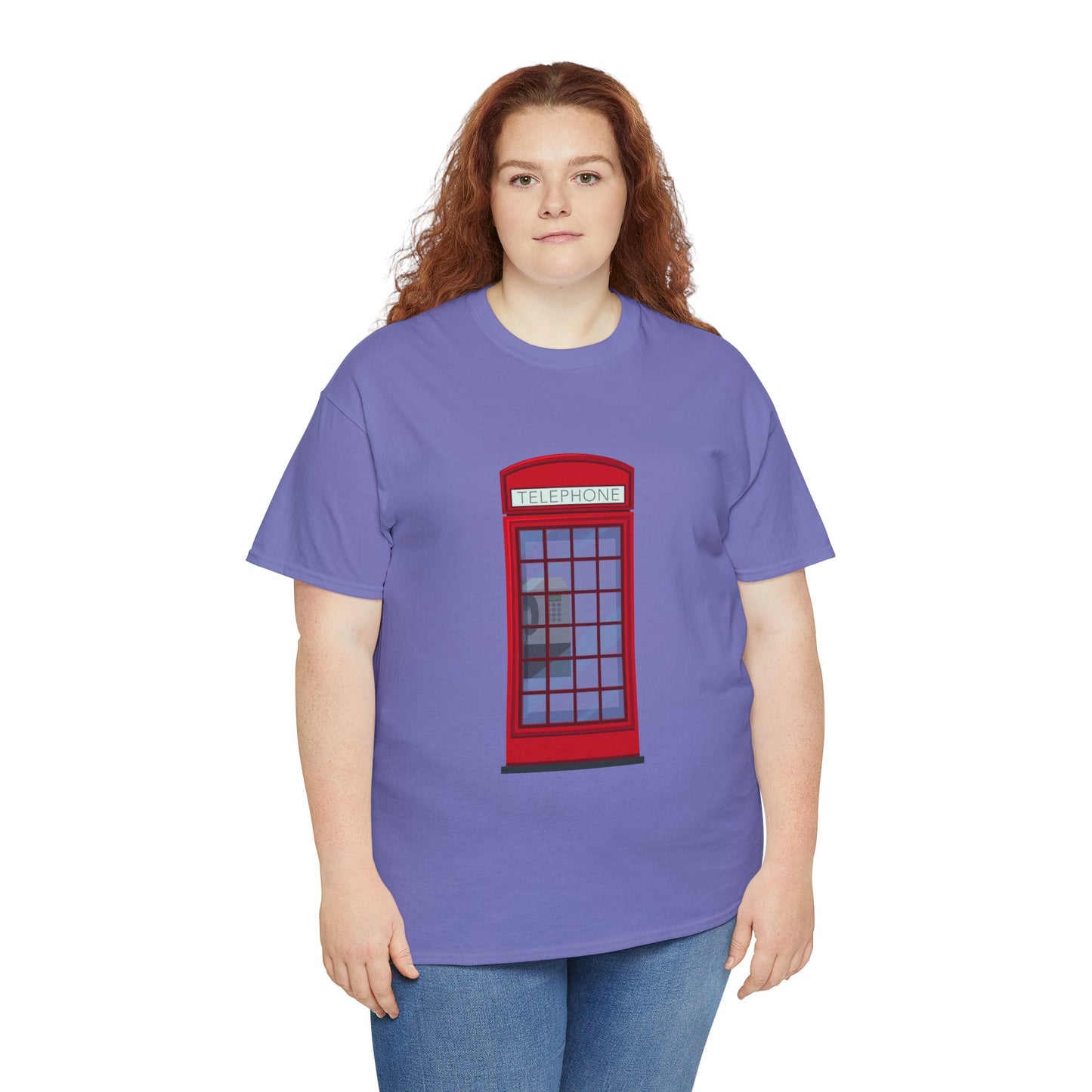 Unisex Heavy Cotton Tee - Iconic British Public Telephone