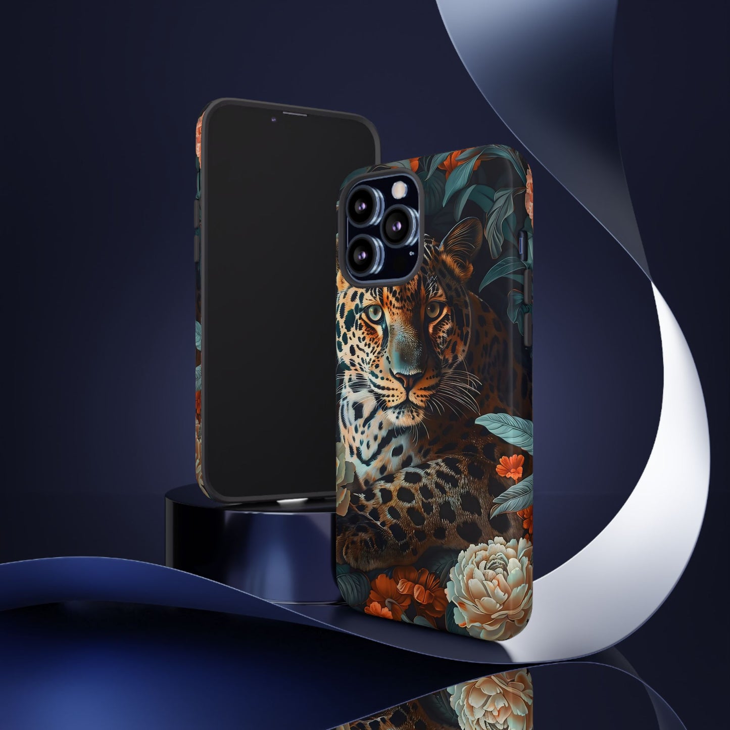 Wildlife Phone Case with Leopard Design | Tough Cases, Animal Prints, Floral Phone Cover, Gift for Nature Lovers, Unique Phone Accessories