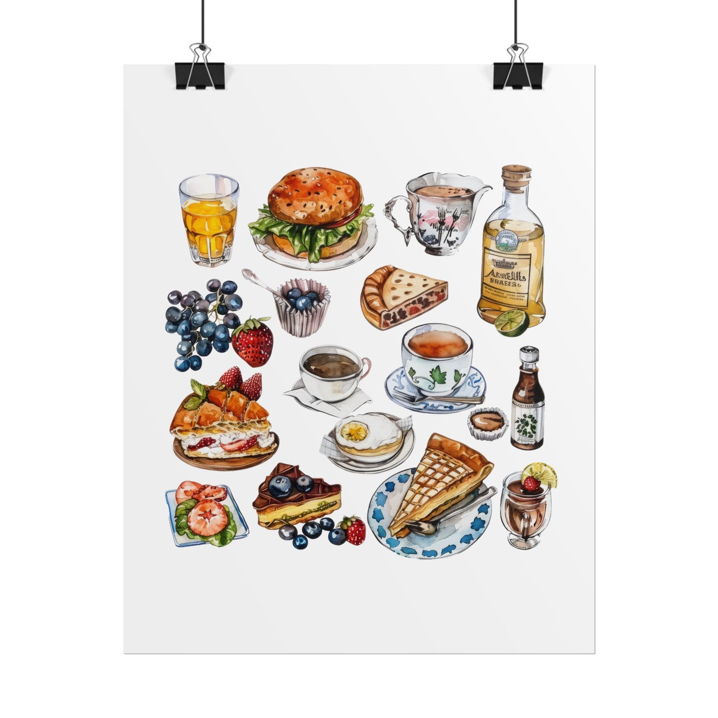 Foodie Wall Art Print, Kitchen Decor, Gourmet Food Poster, Culinary Art for Food Lovers, Cafe Aesthetic Home Decor