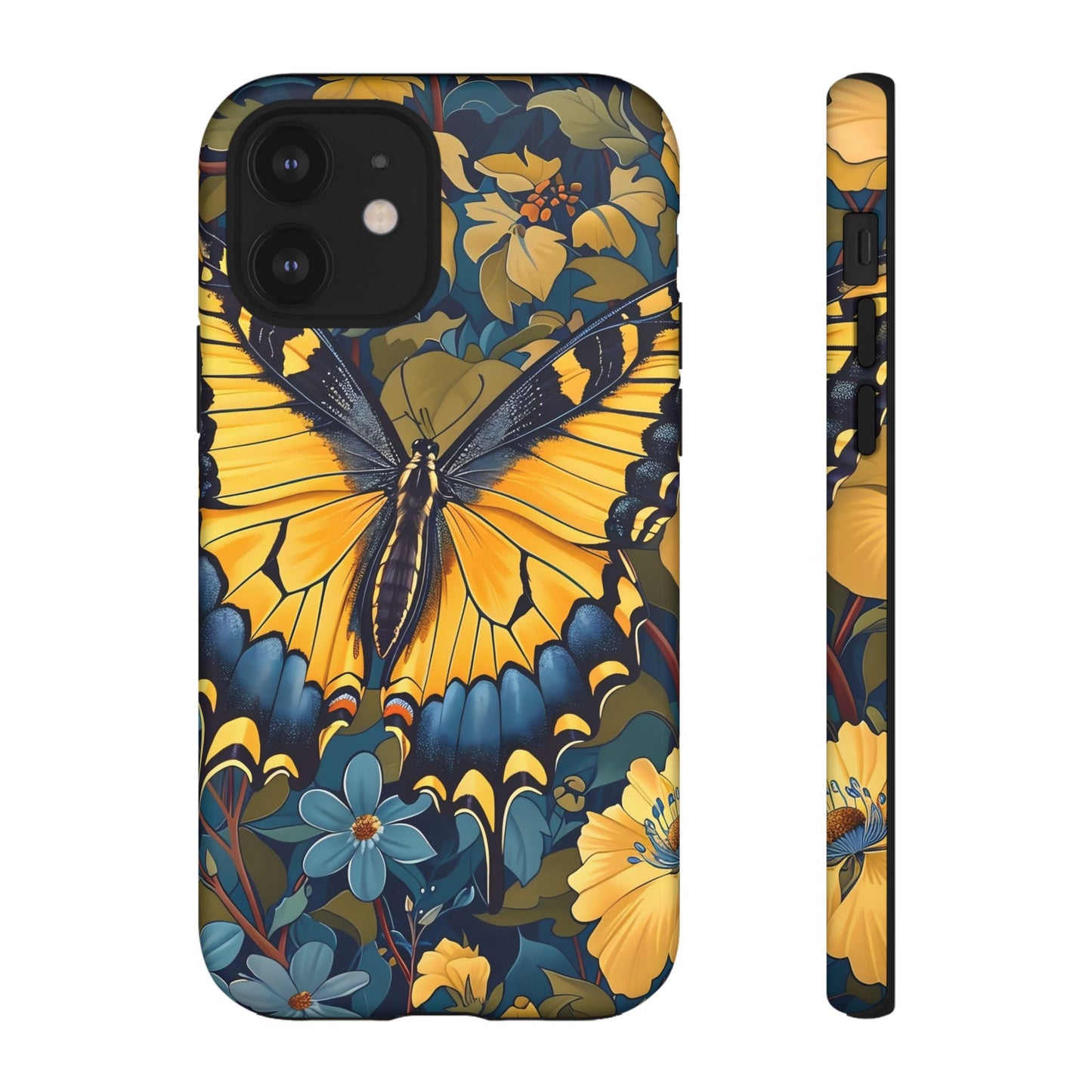 Colorful Butterfly Phone Case, Floral Design, Tough Cases, Protective Cover, Gifts for Nature Lovers, Birthday Present