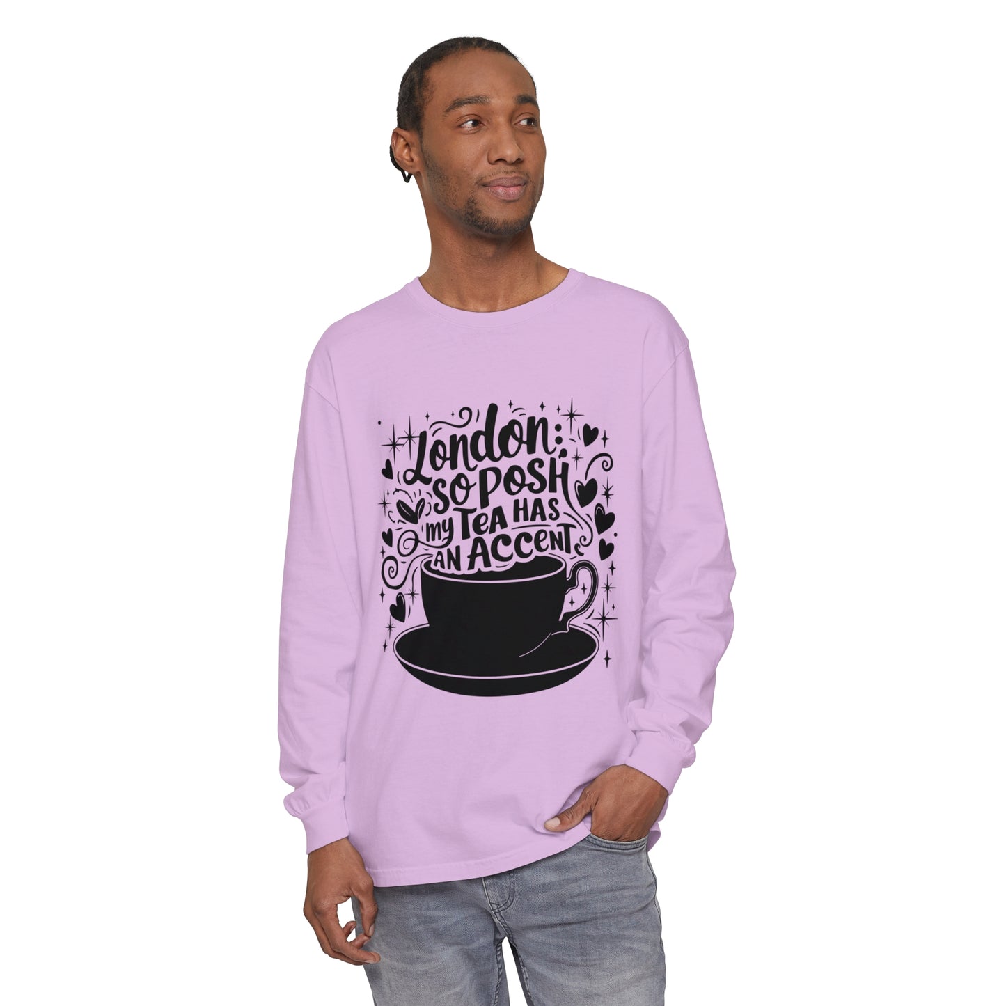 Unisex Garment-dyed Long Sleeve T-Shirt - London's Nostalgic Tea