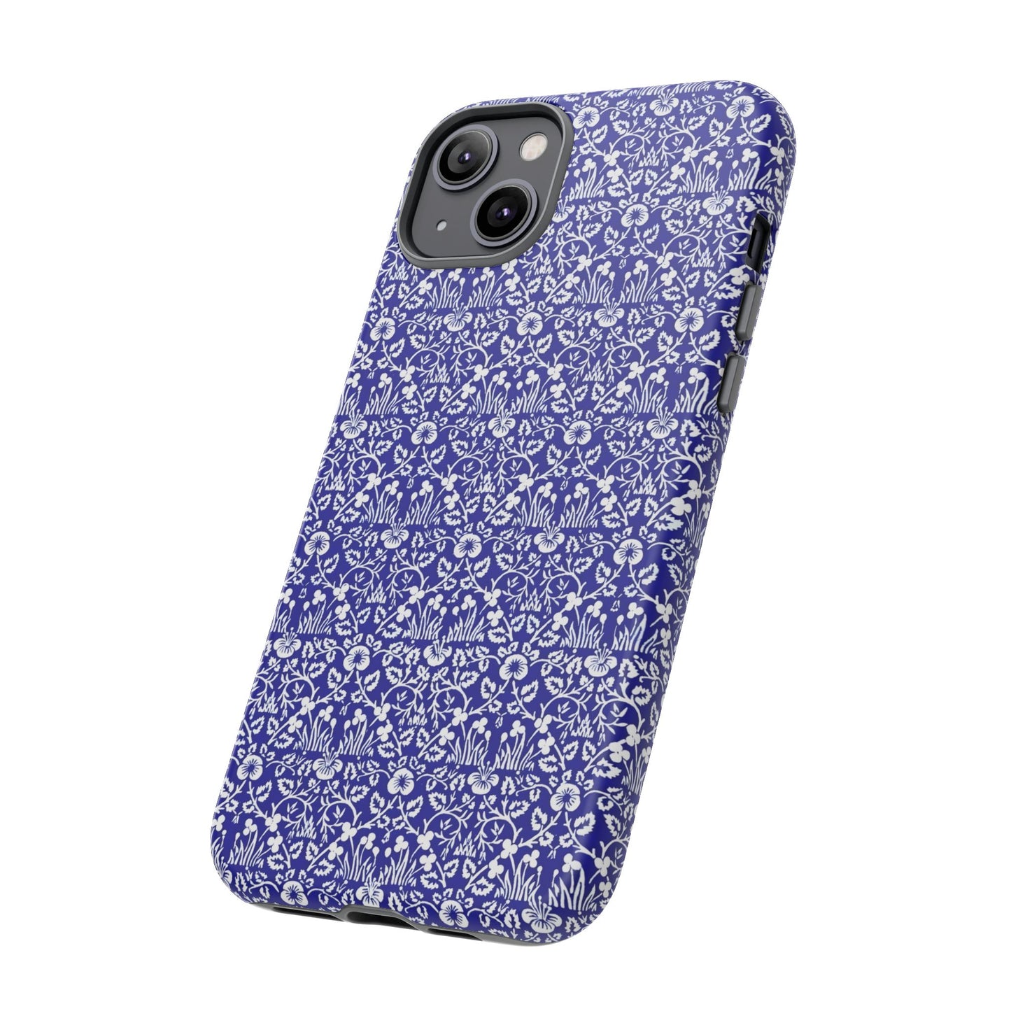 Elegant Floral Phone Case - Tough Cases, Blue Floral Design, Stylish Phone Accessory, Unique Gift, Modern Tech Protection