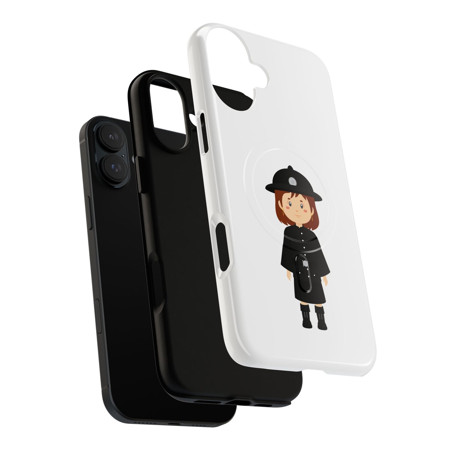 Cute Police Officer Phone Case, Tough Magnetic Case for Kids, Unique Gift for Law Enforcement Fans, Durable Mobile Cover