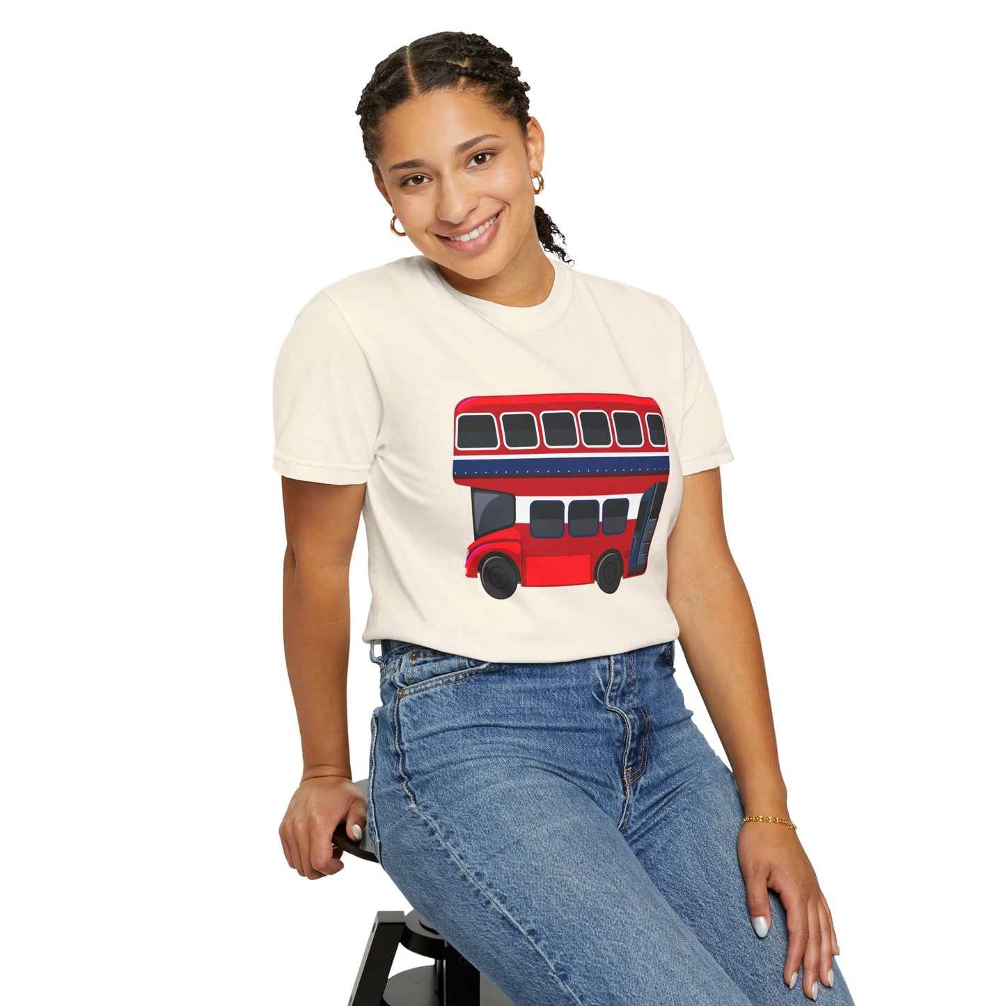 Unisex Garment-Dyed T-shirt - All Aboard! The Classic London Double-Decker