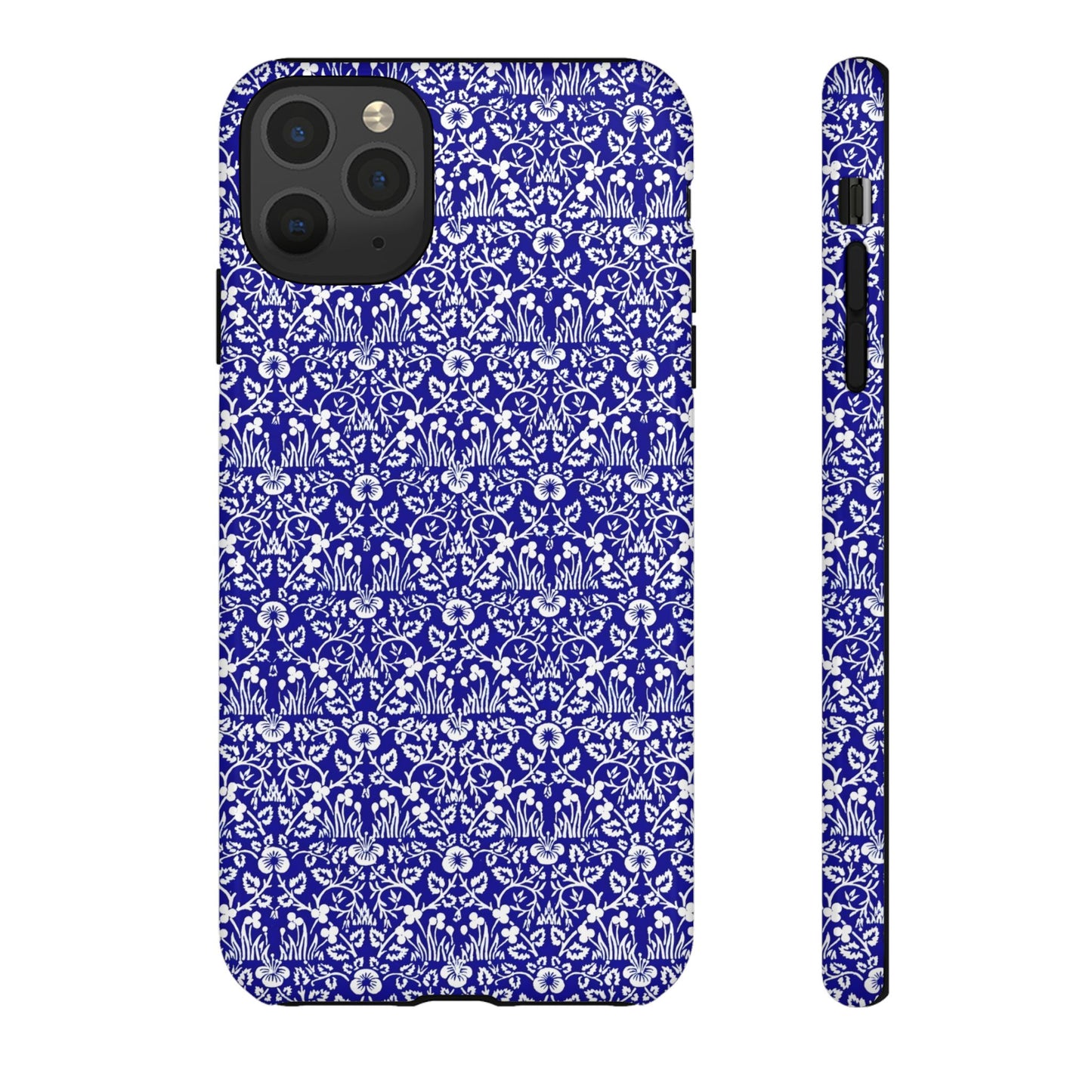 Elegant Floral Phone Case - Tough Cases, Blue Floral Design, Stylish Phone Accessory, Unique Gift, Modern Tech Protection