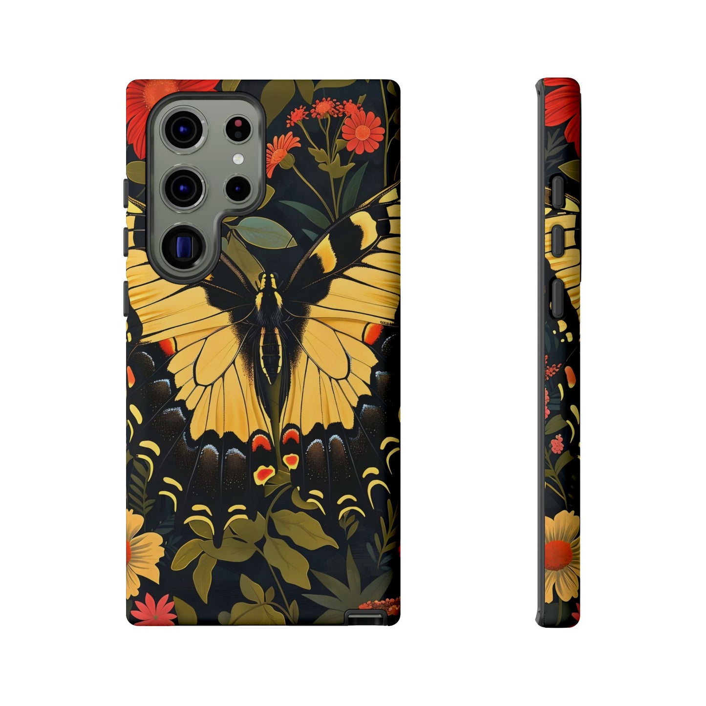 Butterfly Floral Phone Case, Tough Cases with Vibrant Design, Protective Cover for Nature Lovers, Gift for Her