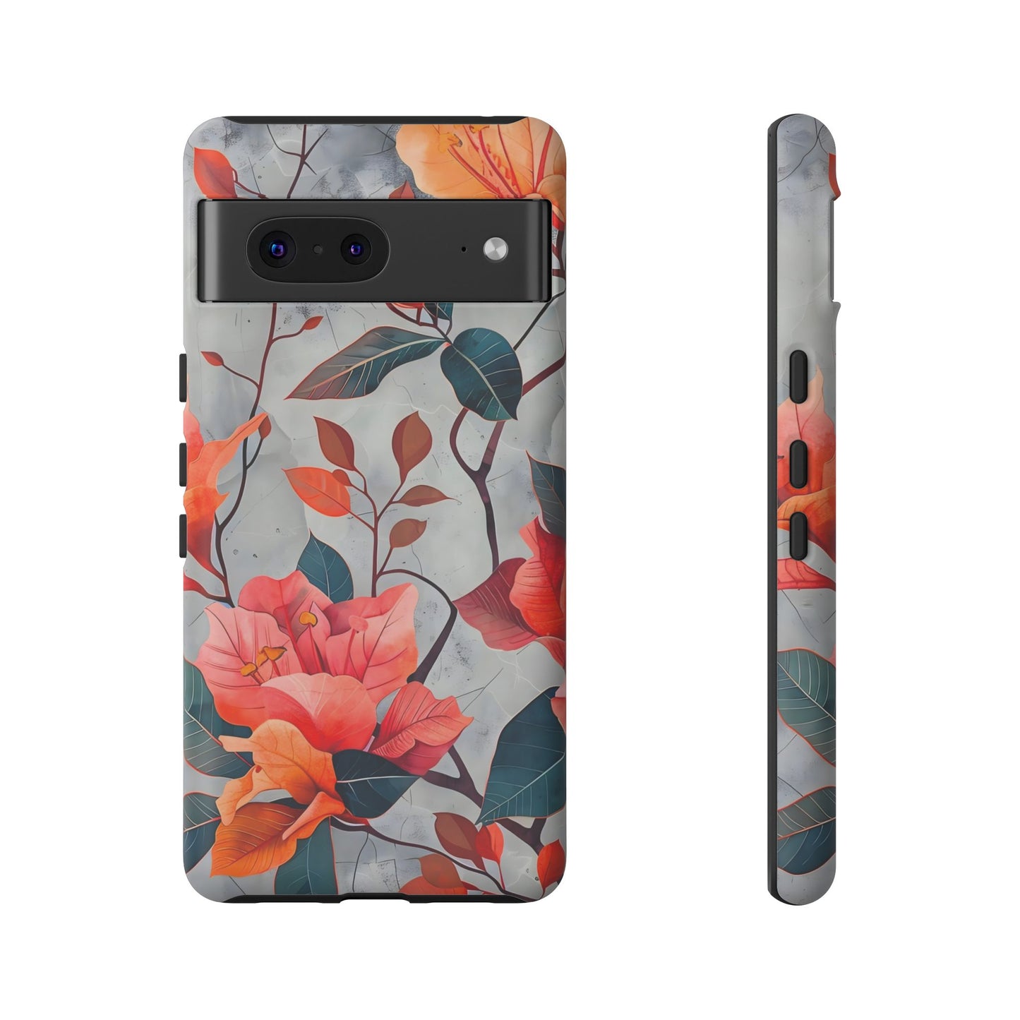 Floral Phone Case, Tough Cases, Flower Power, Gift for Her, Decorative Phone Cover, Trendy Accessories, Everyday Style