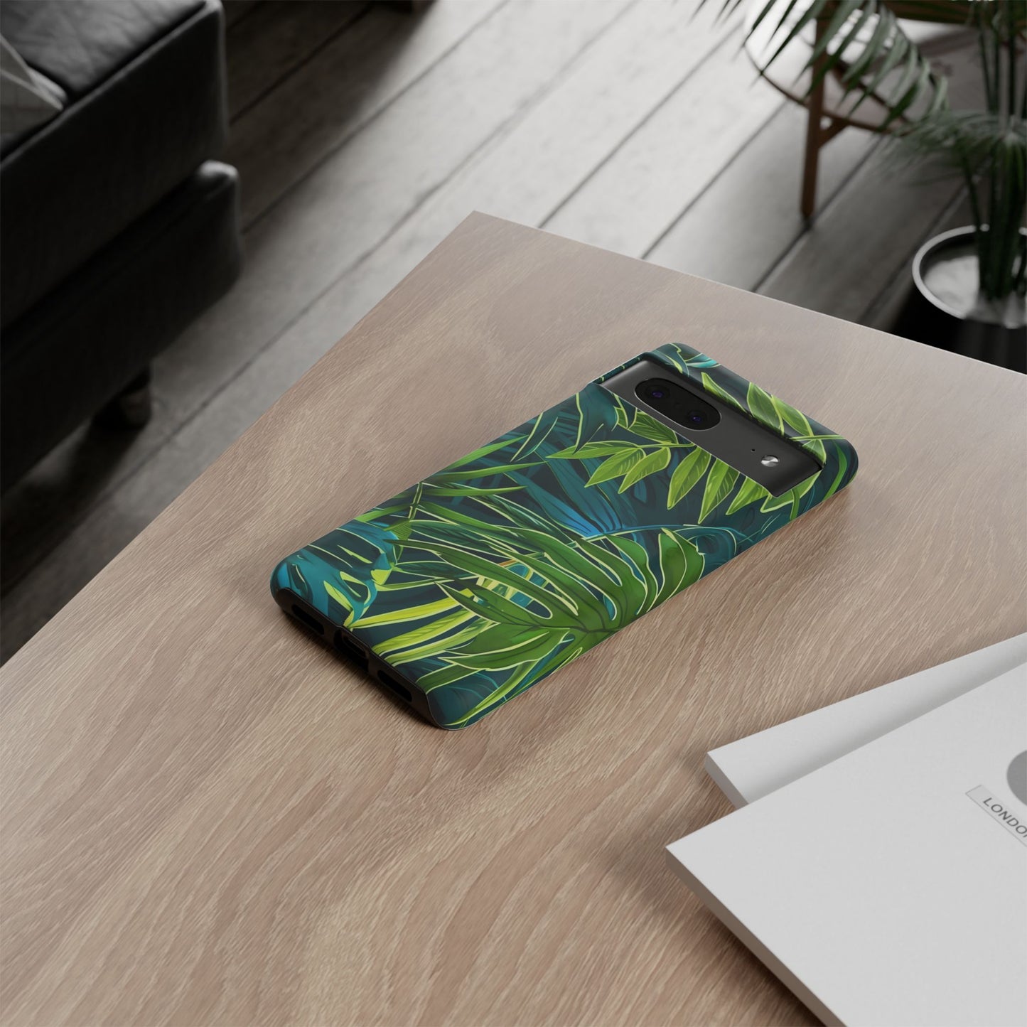 Tropical Phone Case - Durable Green Leaf Design, Eco-Friendly Gift, Trendy Accessory, Nature Lover's Case, Summer Vibes