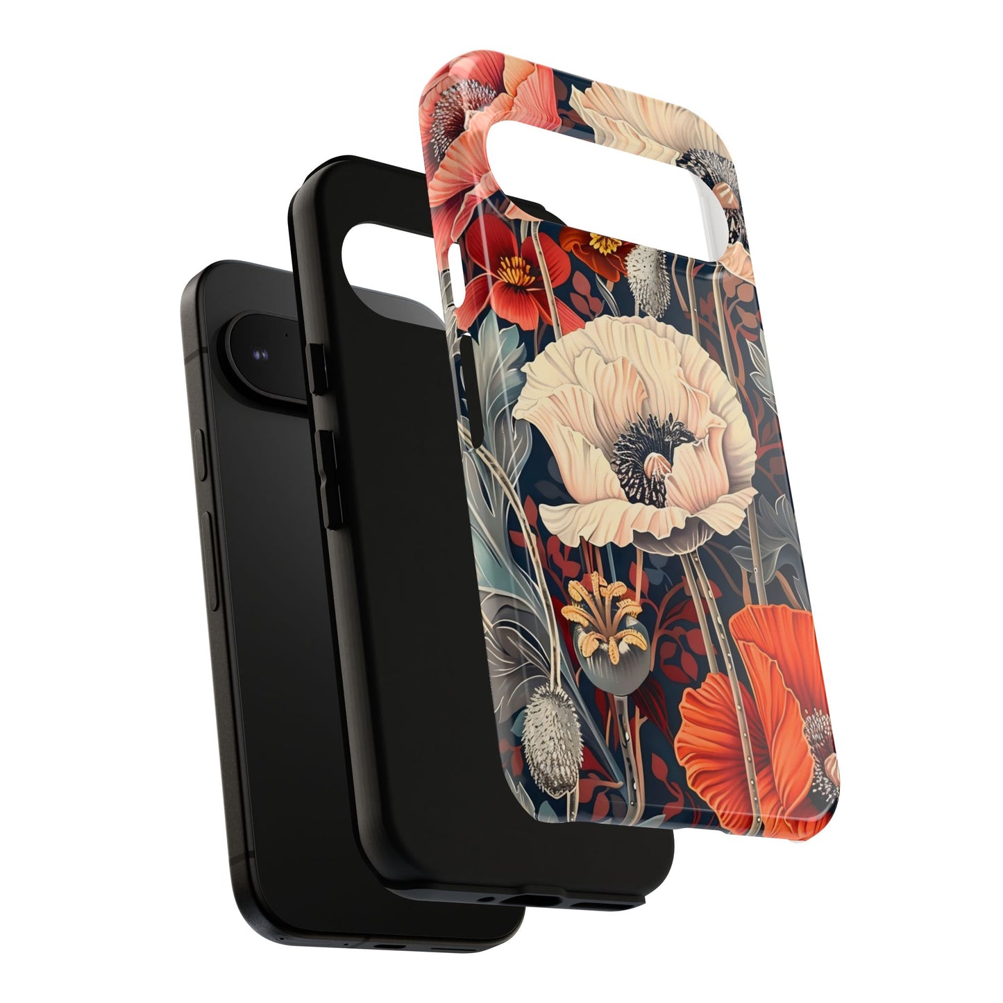 Floral iPhone Case, Tough Phone Cover, Artistic Protection, Flower Design, Unique Gift for Her, Phone Accessory, Trendy Tech