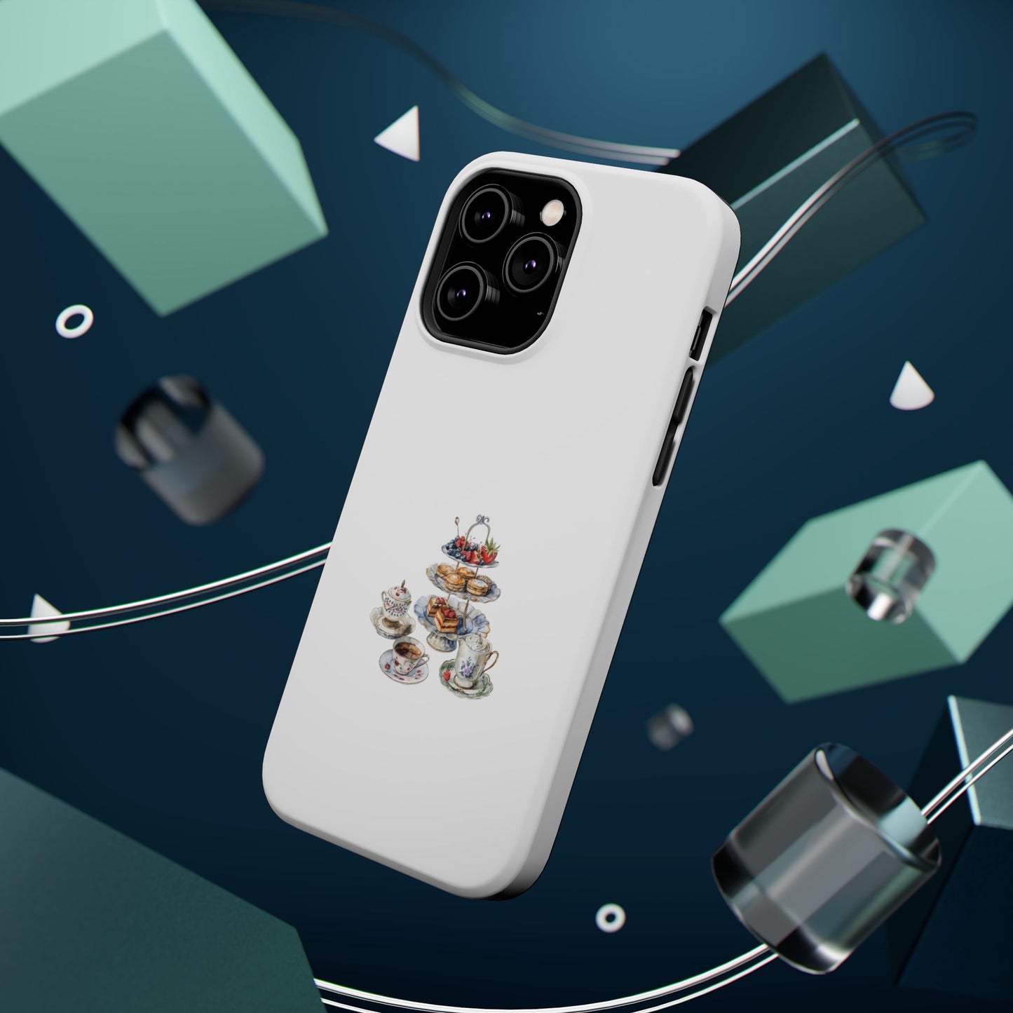 Elegant Tea Party Magnetic Phone Case, Cute Animal Design, Gift for Tea Lovers, Unique Smartphone Accessory, Kitchen Decor