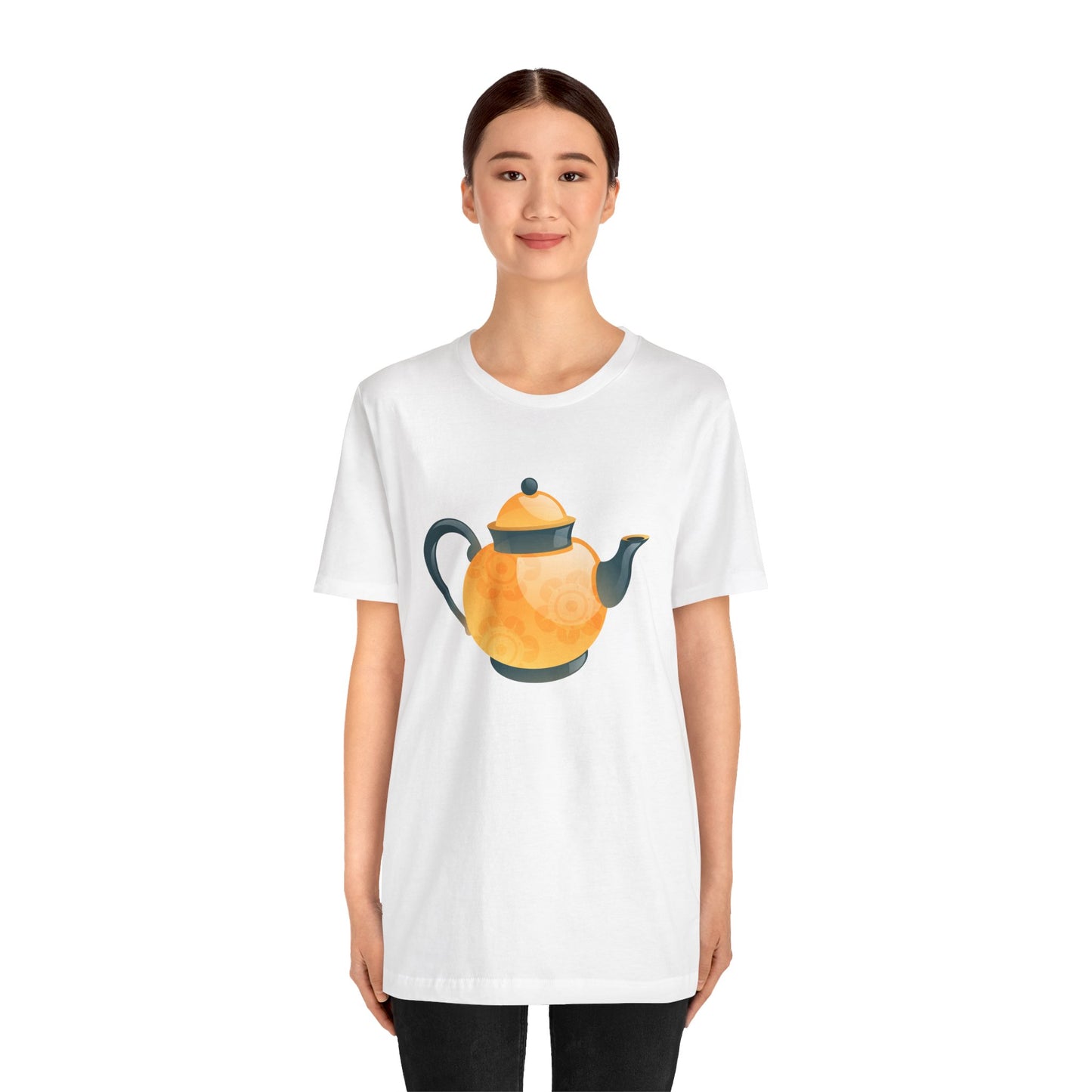 Unisex Jersey Short Sleeve Tee - Classic British Tea Kettle - Timeless Elegance in Tea Time