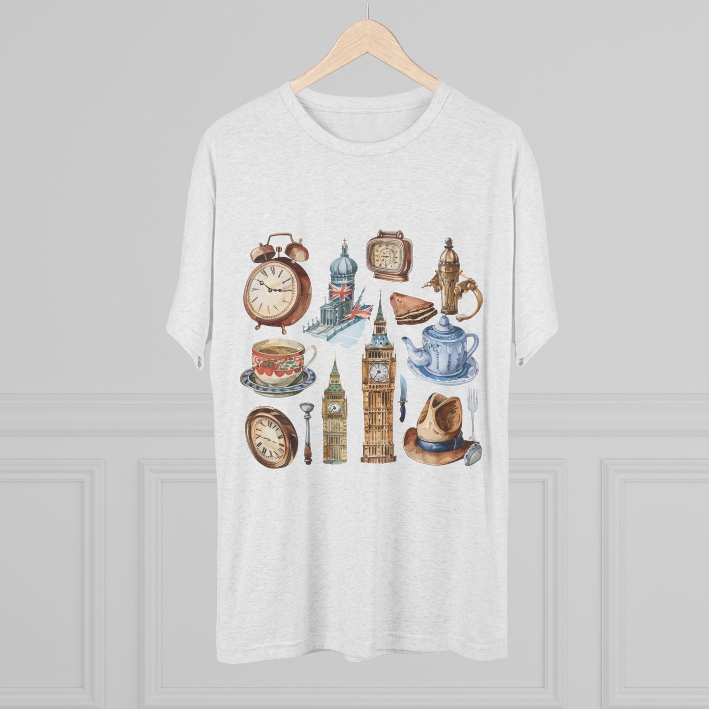Vintage England Elegant Unisex Tri-Blend Crew Tee