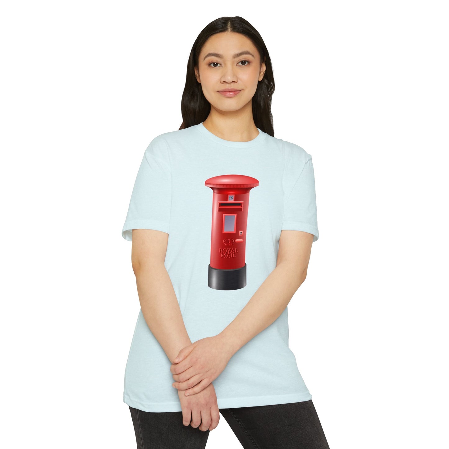 Unisex CVC Jersey T-shirt - Classic UK Royal Mailbox Design - British Postbox Icon