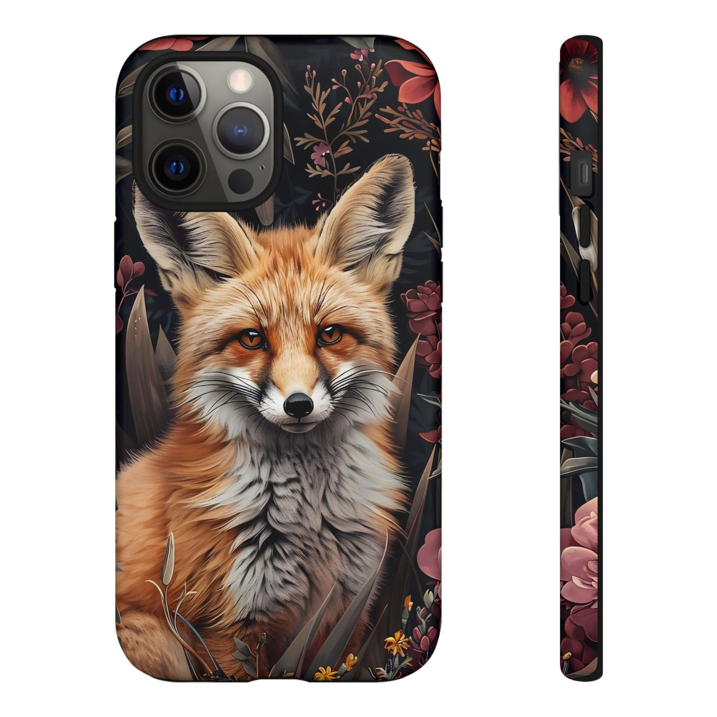 Fox Floral Phone Case, Tough Cases for Animal Lovers, Nature Themed Gift, Cute Phone Cover, Wild Fox Protector