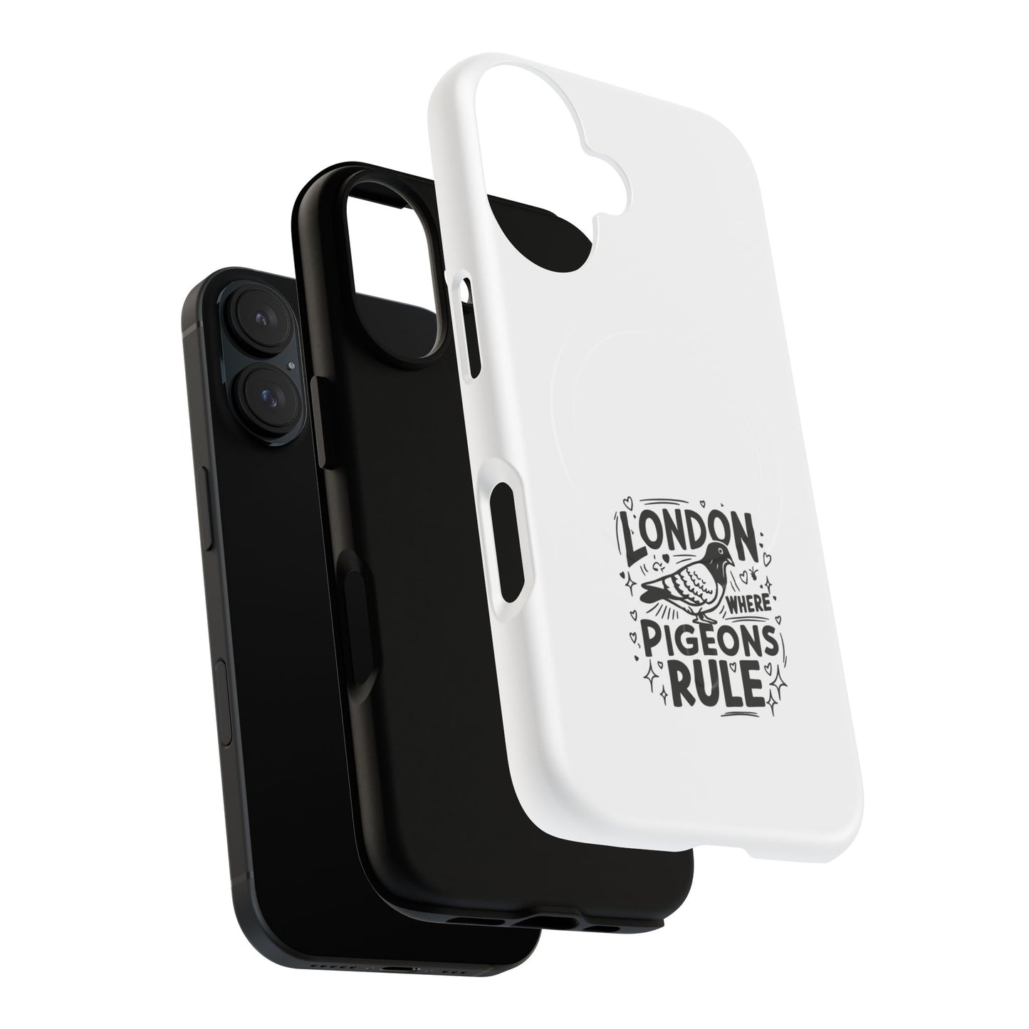 London Pigeon Rule Magnetic Phone Case, Tough Phone Cover, Gift for London Lovers, Unique Phone Accessories, Stylish Protection