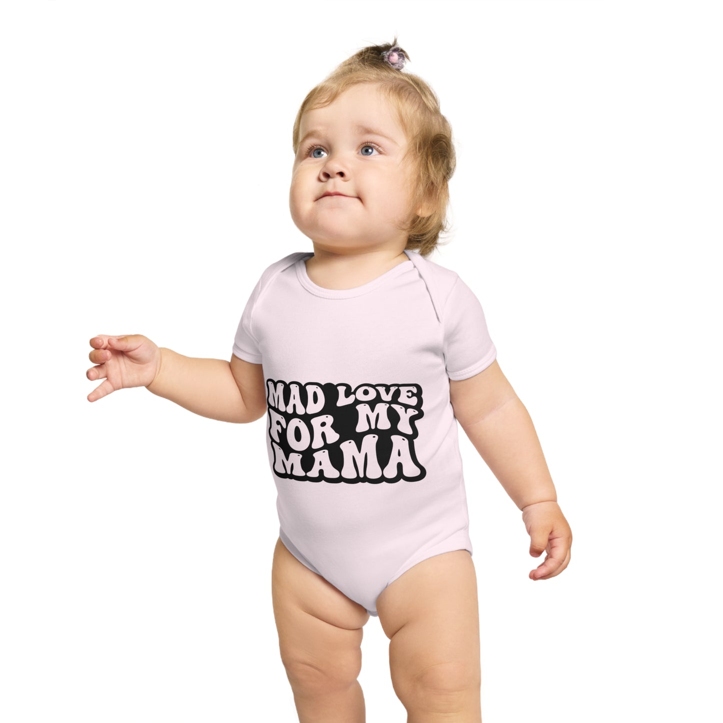 Cute 'Mad Love for My Mama' Short Sleeve Baby Bodysuit