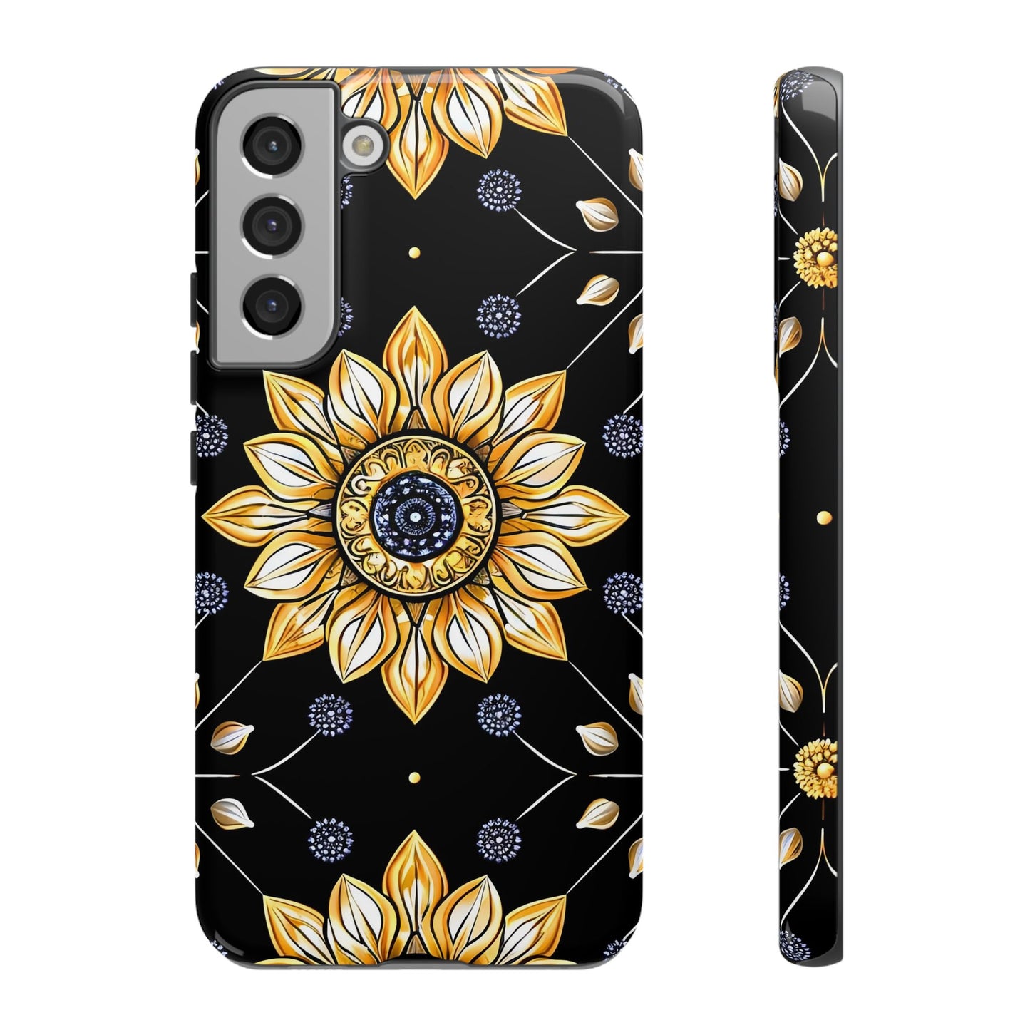 Floral Phone Case with Mandala Design, Tough Cases for iPhone & Samsung, Boho Style, Gift for Her, Unique Accessories